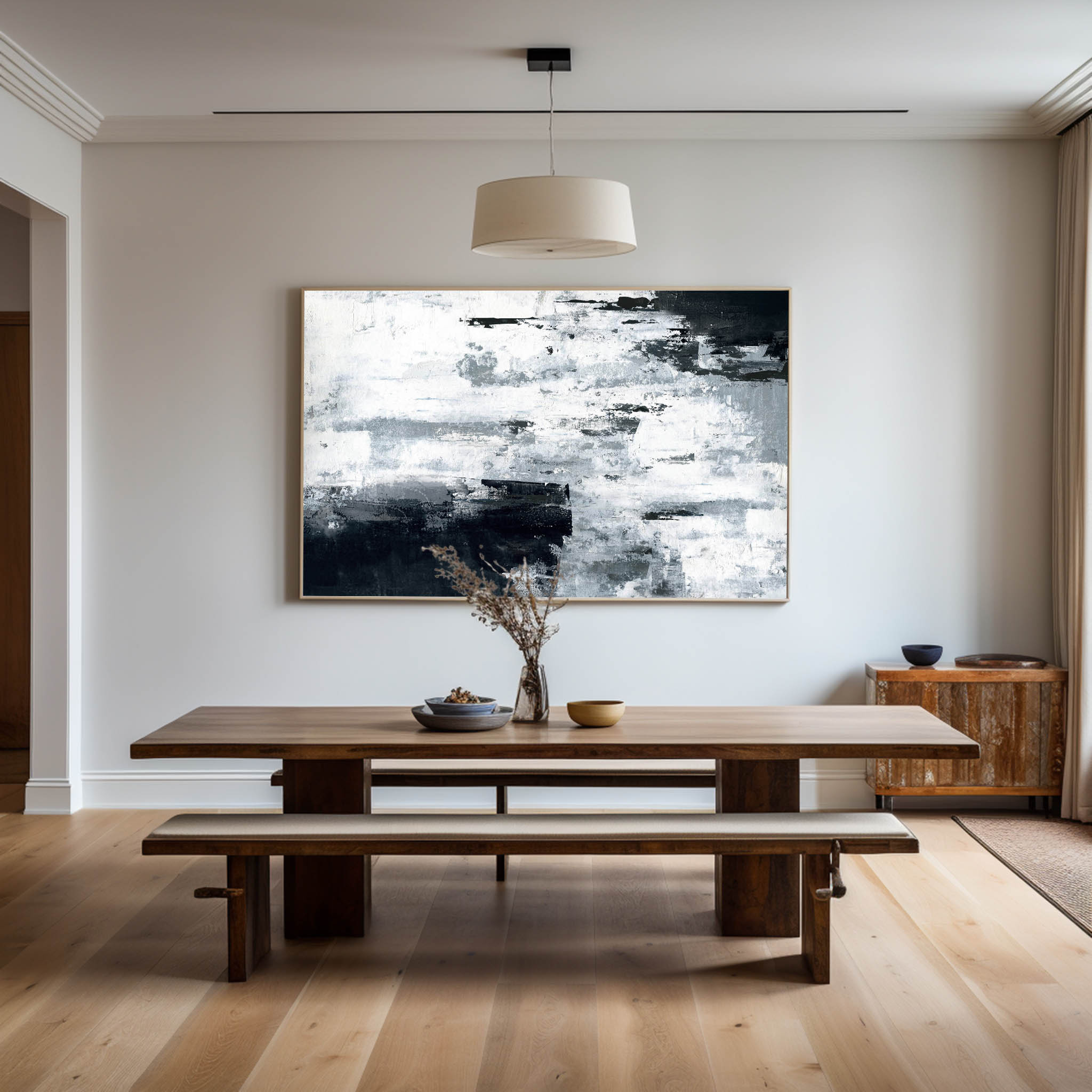 Black Gray Abstract Art #ABAH18