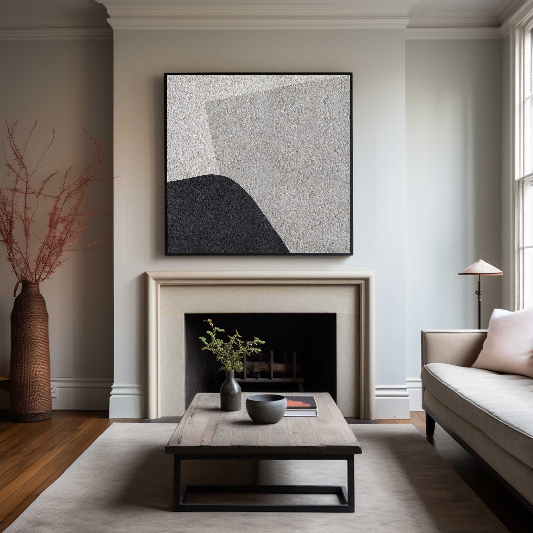 Black White Grey Minimalist Art #ABAS32