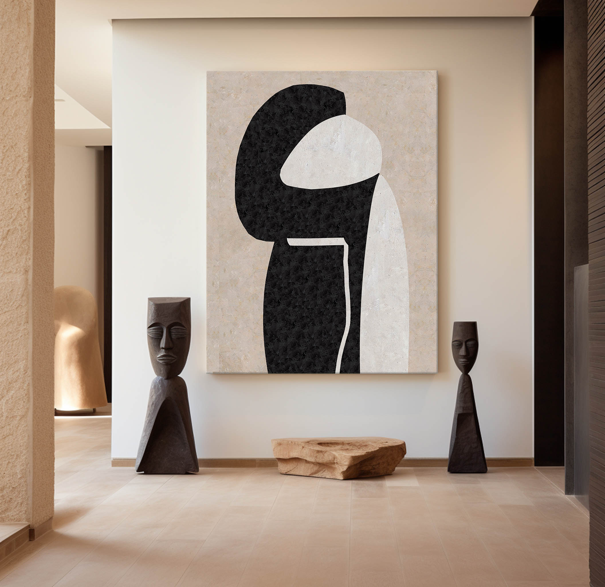 Beige Minimalist Abstract Painting #ABAV206