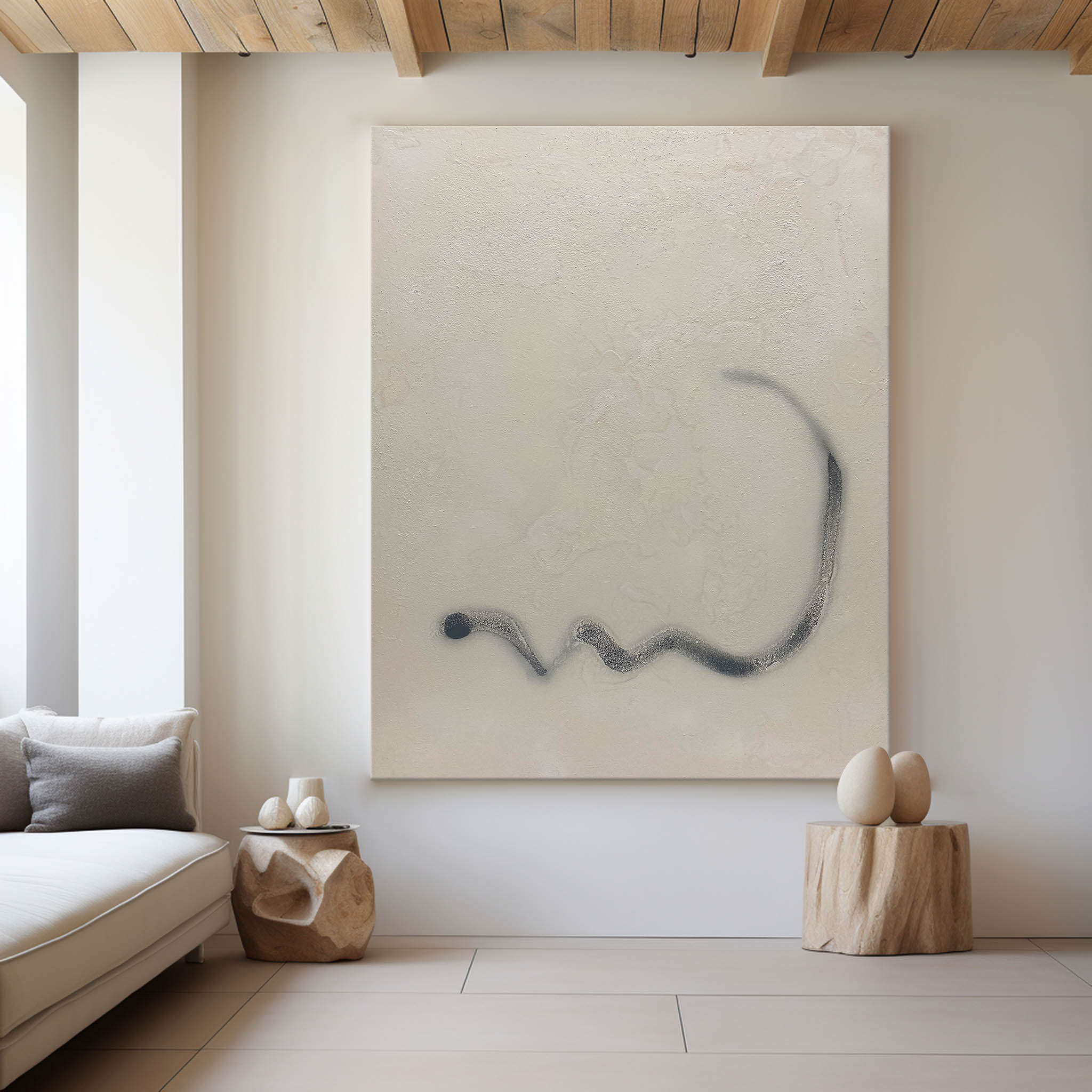 Peinture abstraite beige #ABAV178