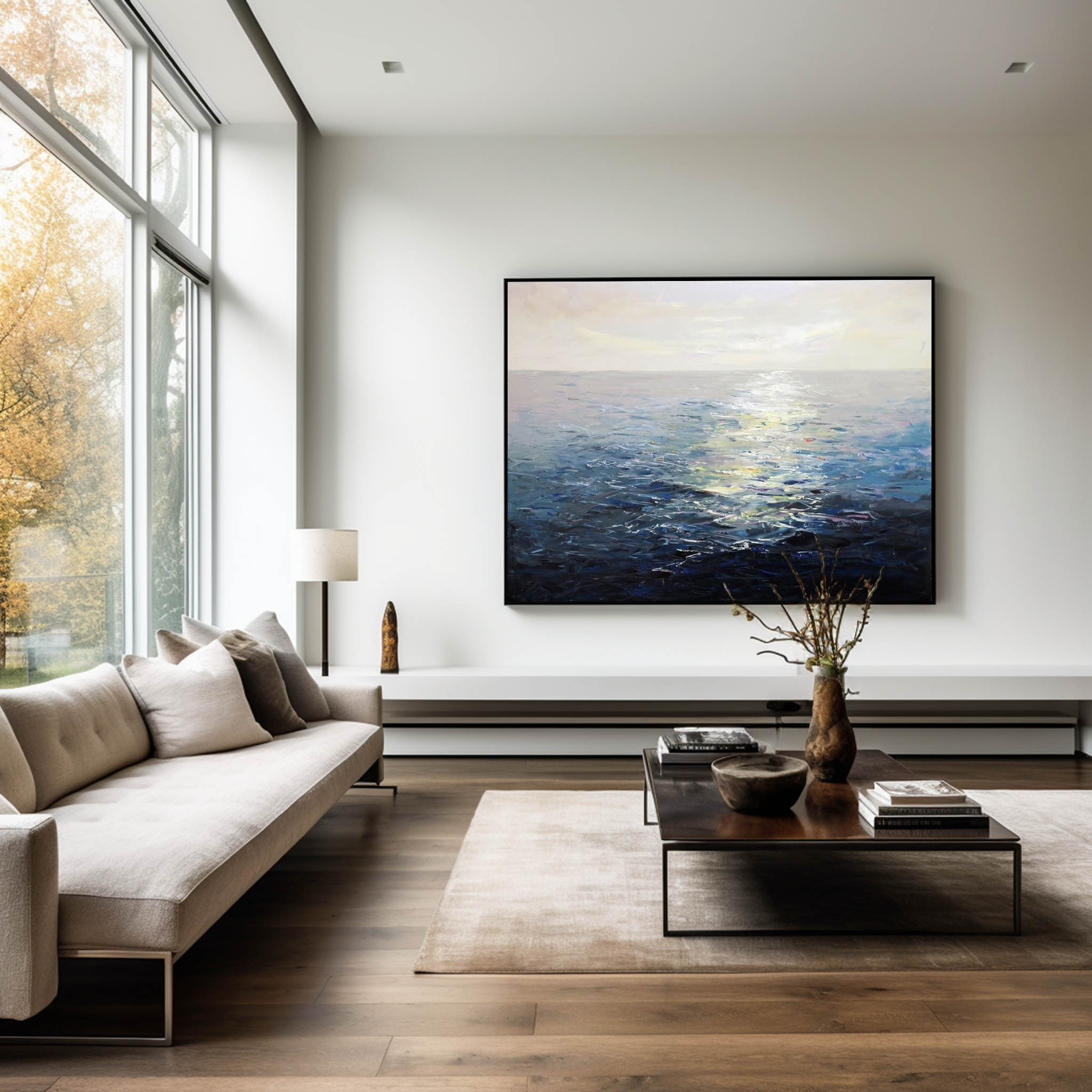Abstract Ocean Canvas Painting #ABSH02