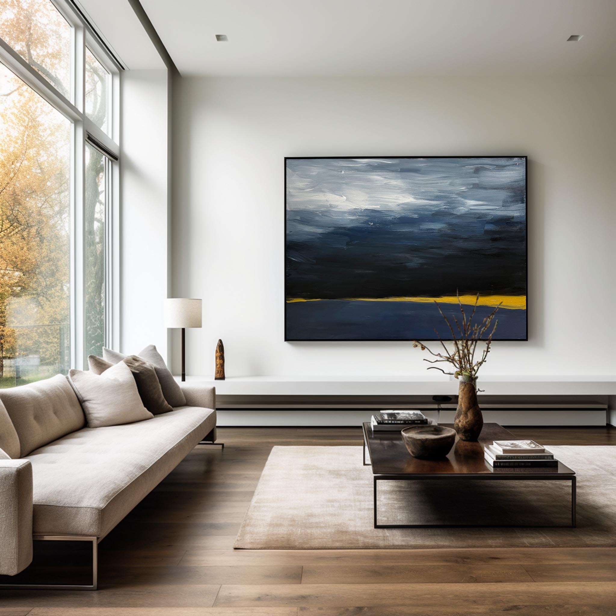 Black Abstract Painting #ABAH81