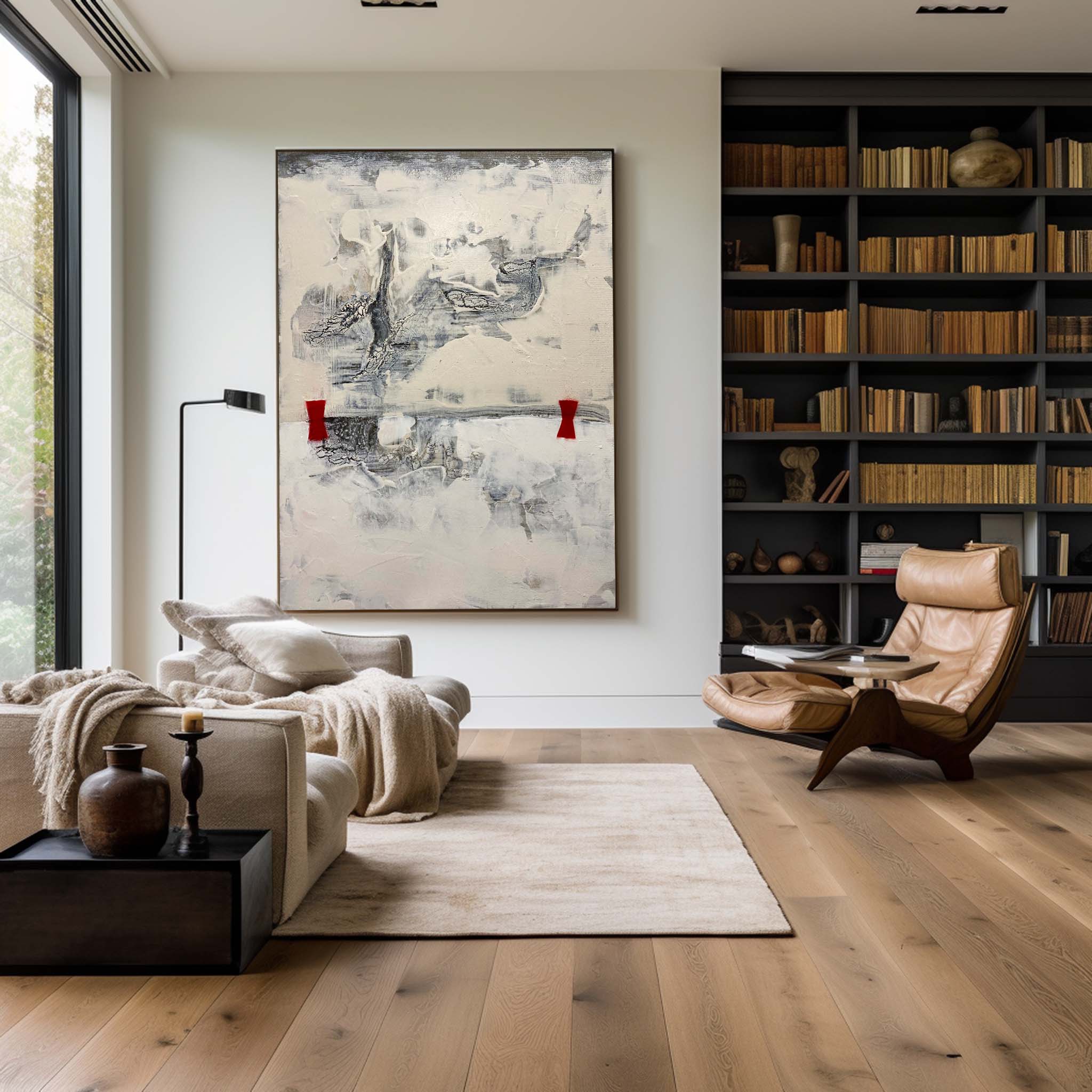 Peinture abstraite beige #ABAV175