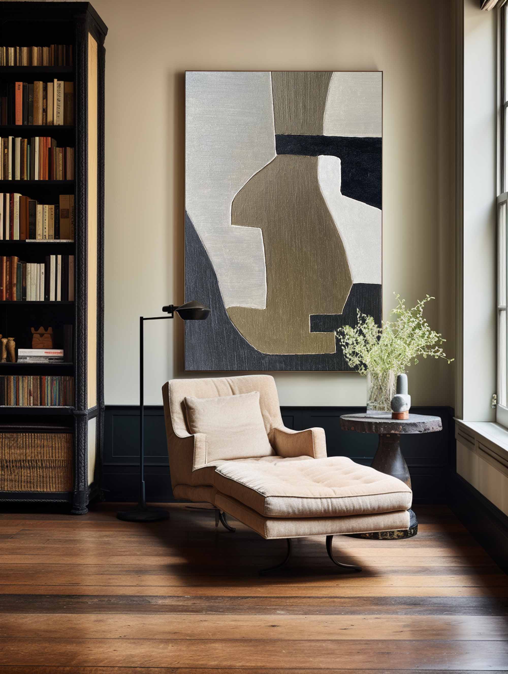 Black And Brown Abstract Painting #ABAV207