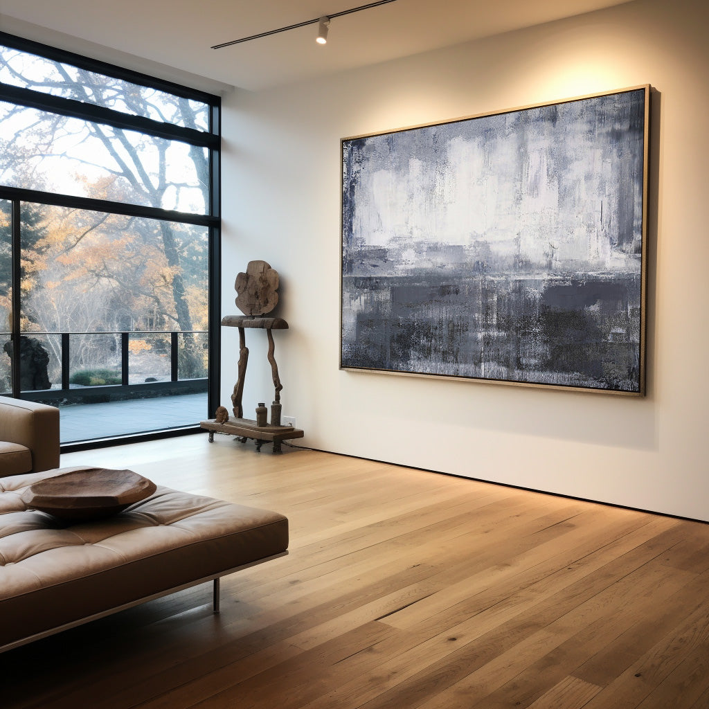 Grey White Abstract Art #ABLH04