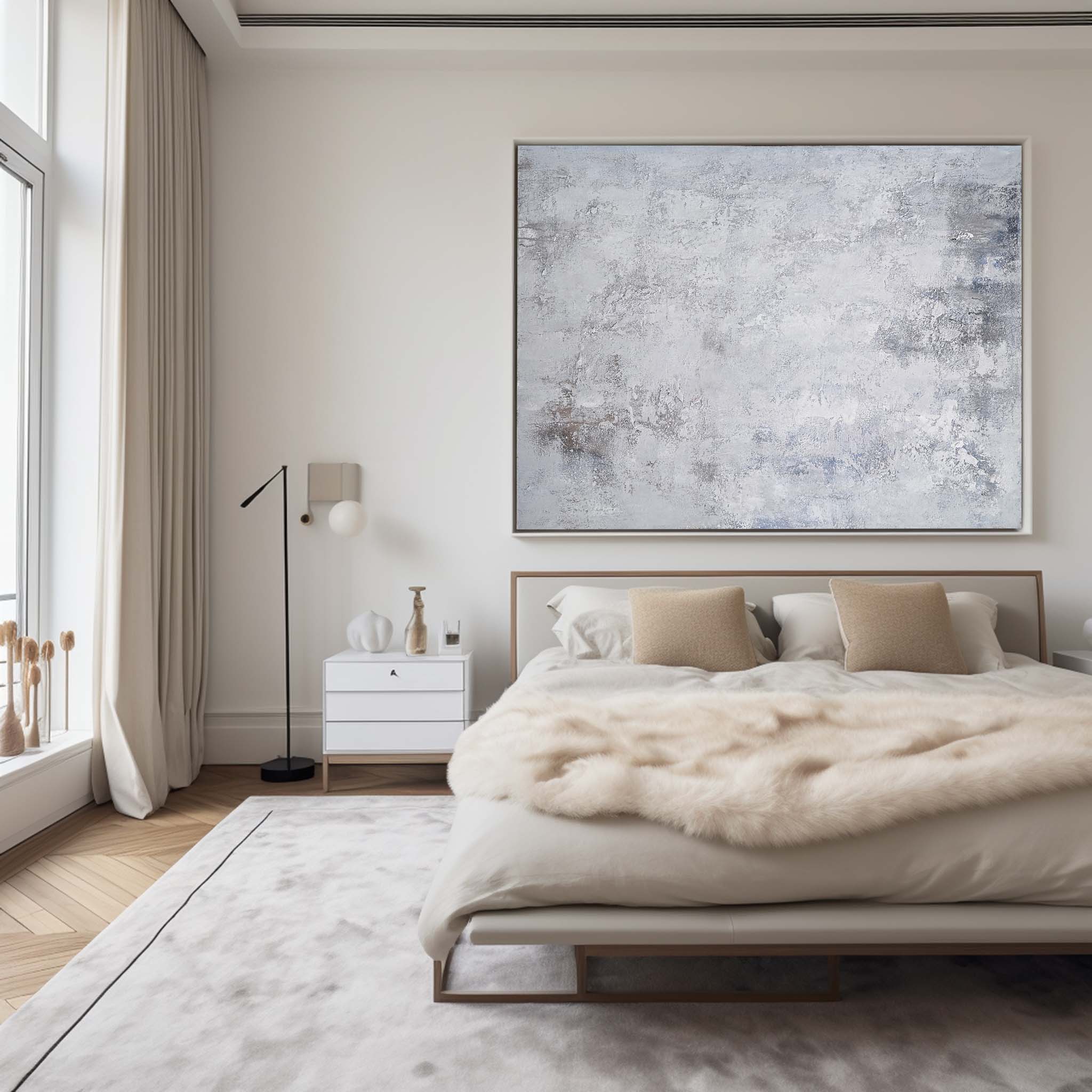 Gray And White Minimalist Art #ABAH33