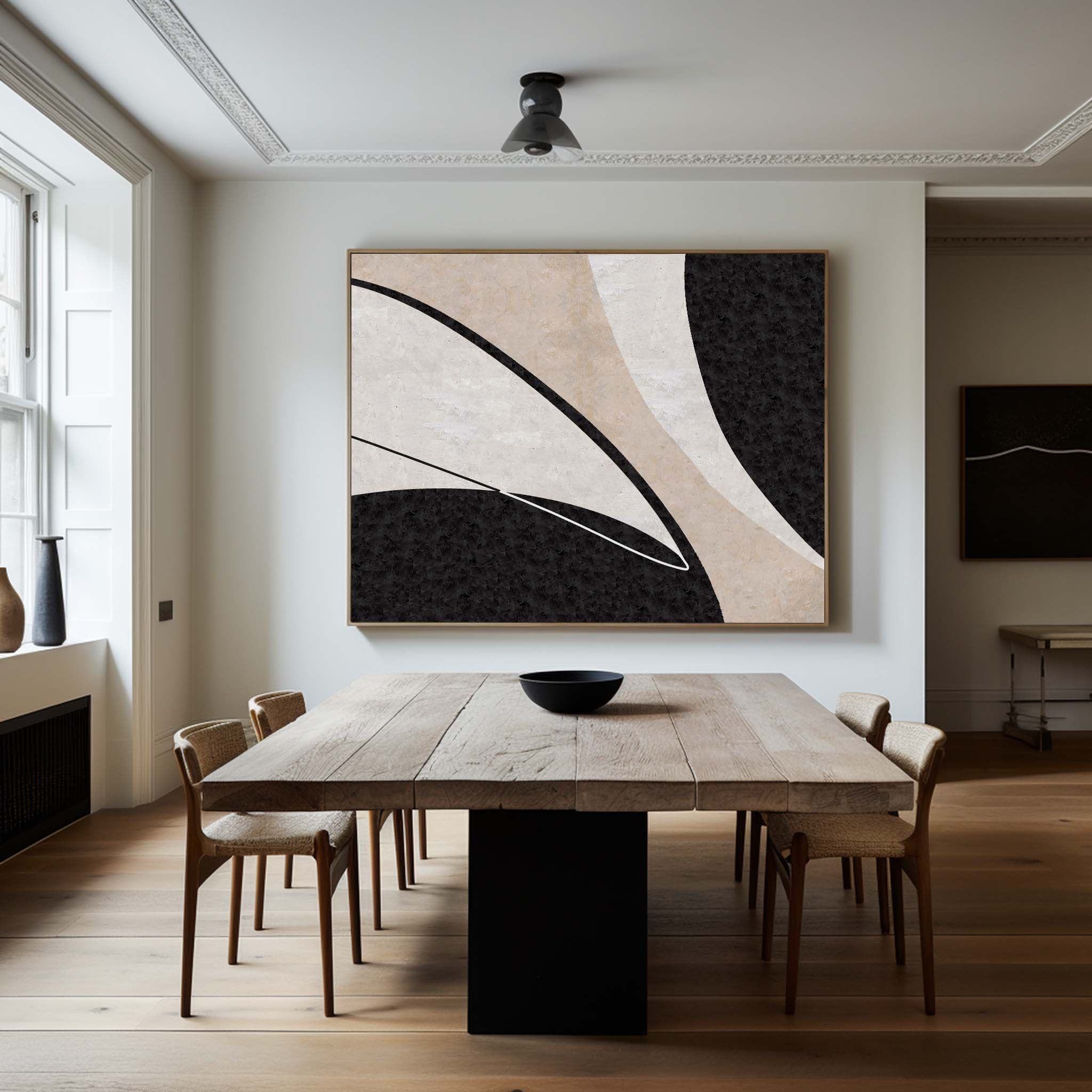 Black And Brown Abstract Painting #ABAH72
