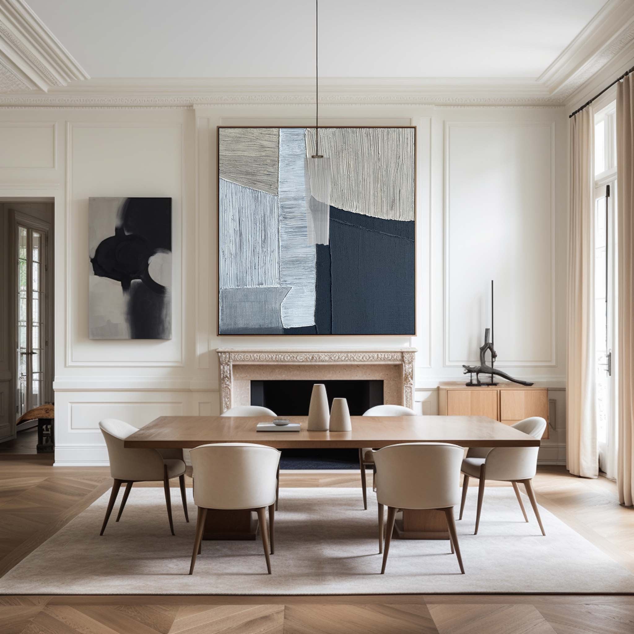 Black Grey Minimalist Painting #ABAS70