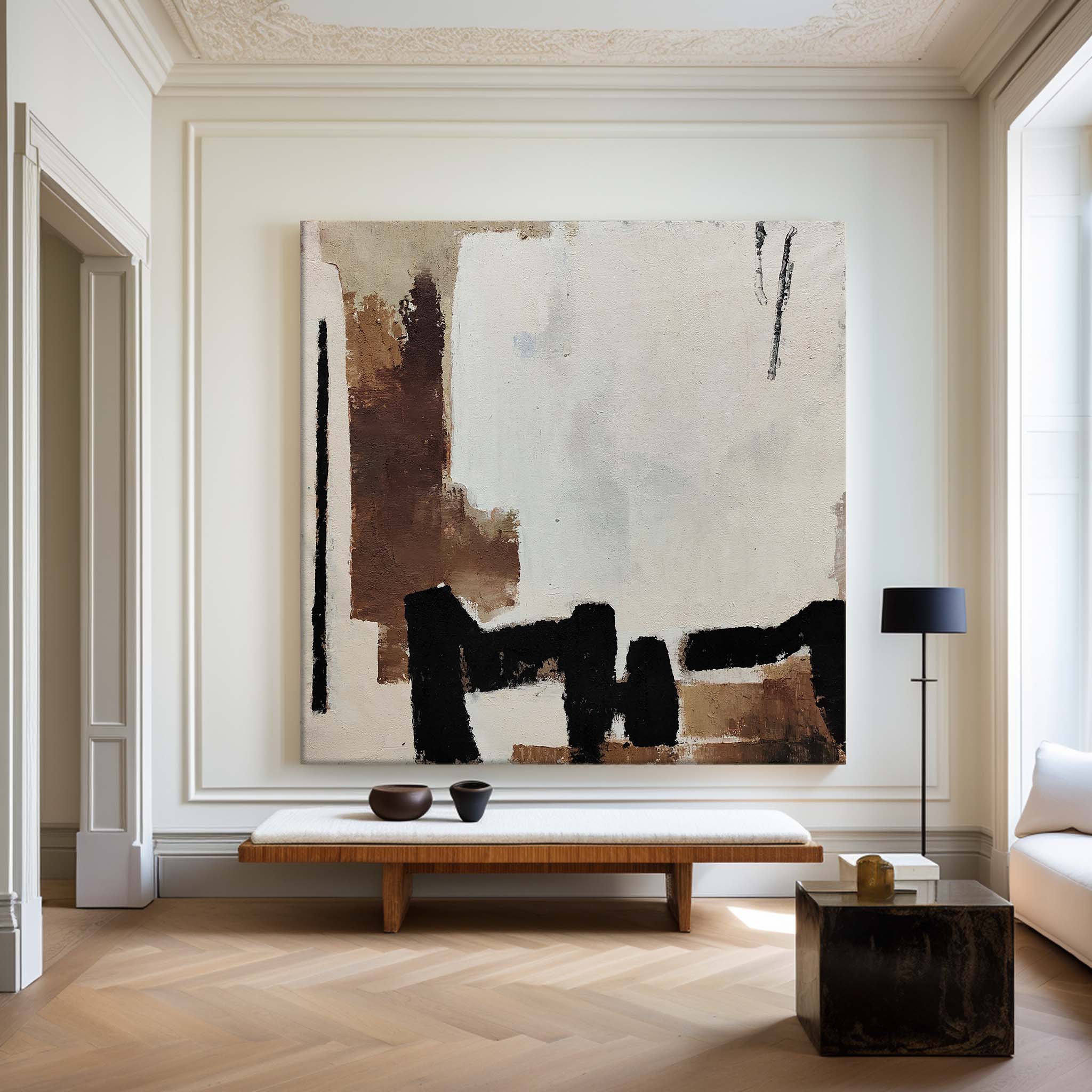Black And Brown Minimalist Painting #ABAS56