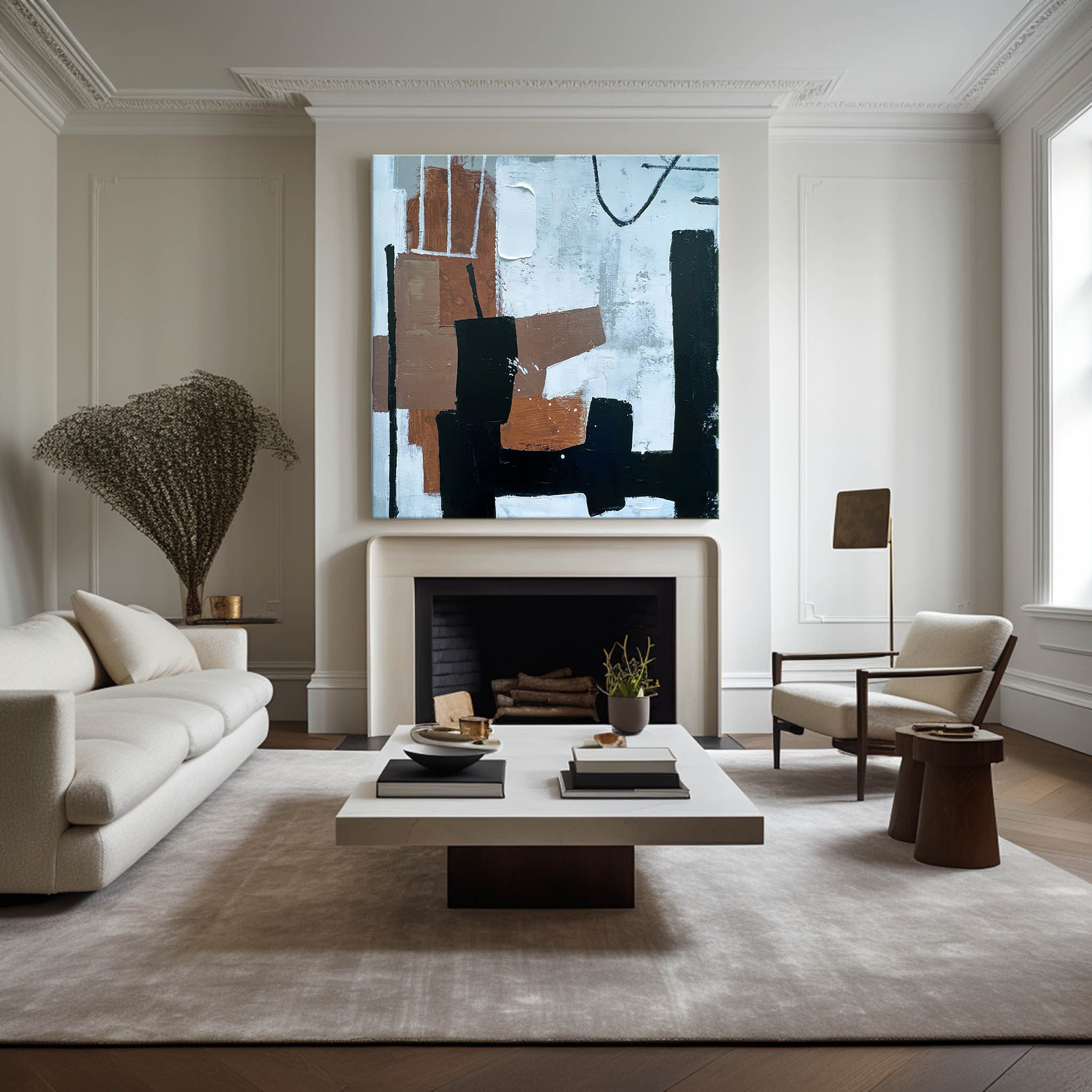Black And Brown Abstract Painting #ABAS78