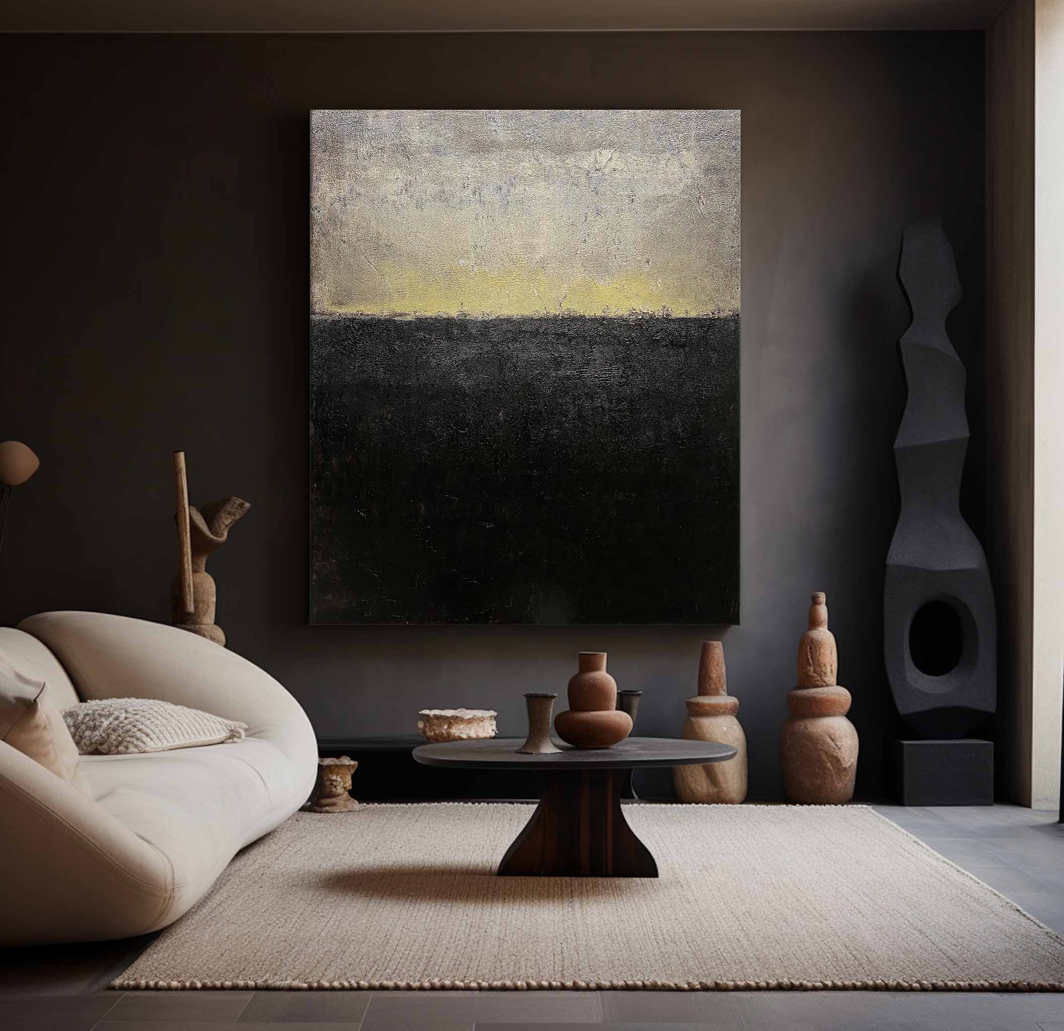 Black And Gold Minimalist Painting #ABAV169