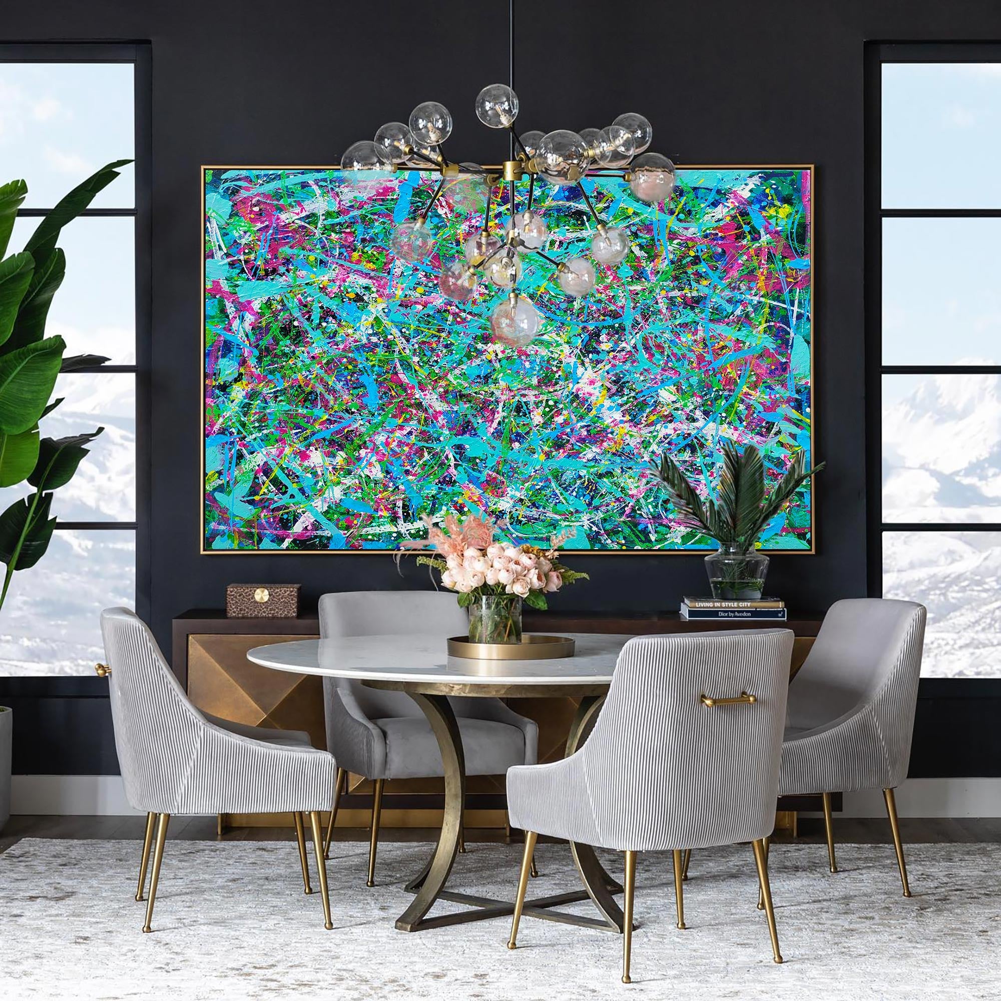 Blue Horizontal Abstract Art #IS80