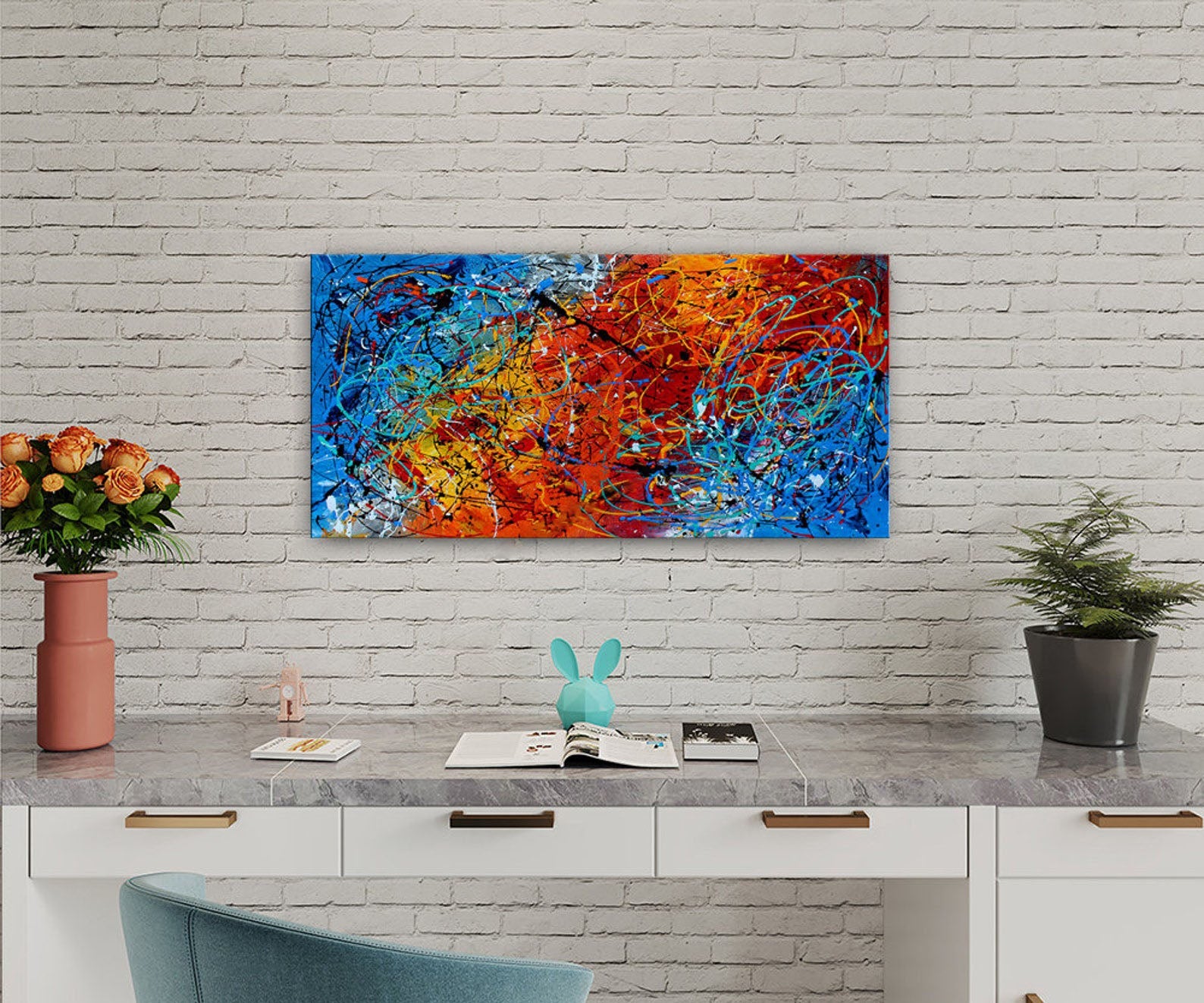 Colorful Art: Abstract Art Paintings for Home Interiors #CWA 003