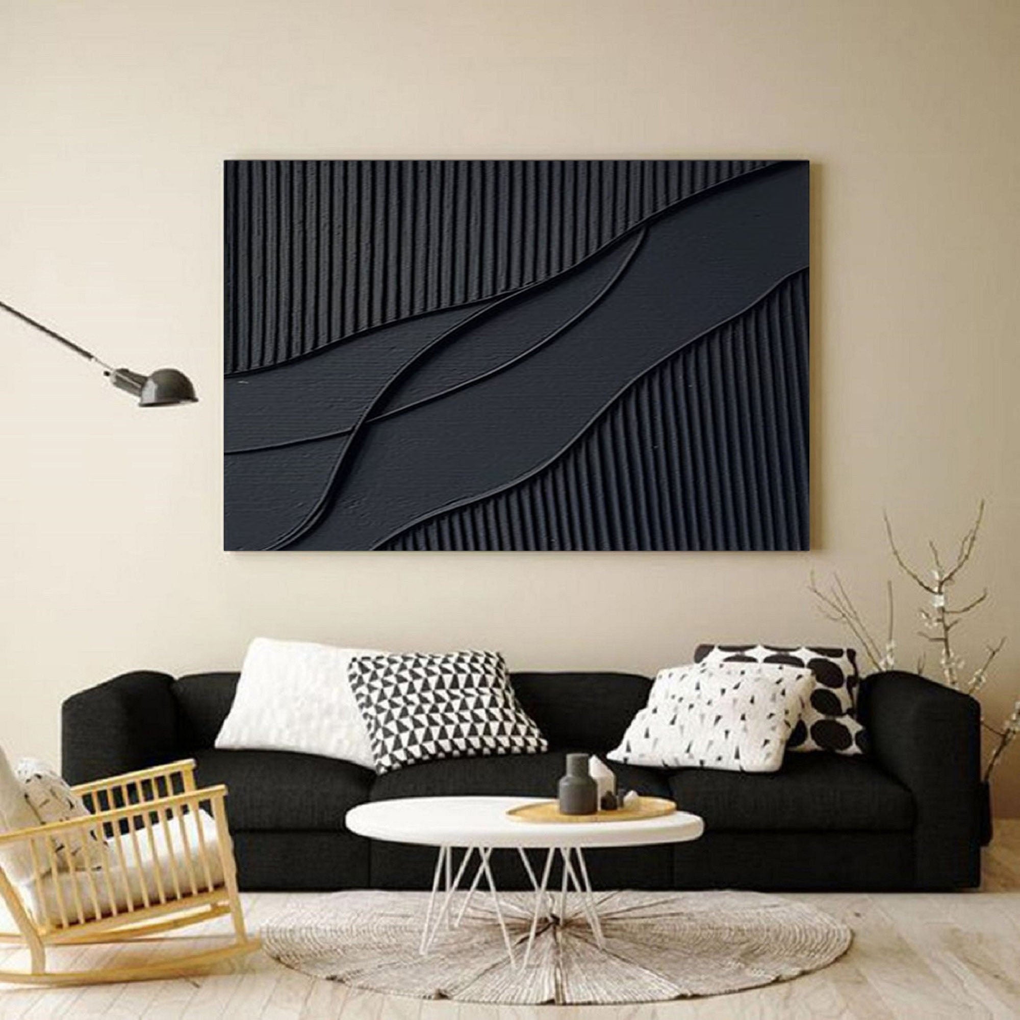 Black Minimalist Painting #BM 046