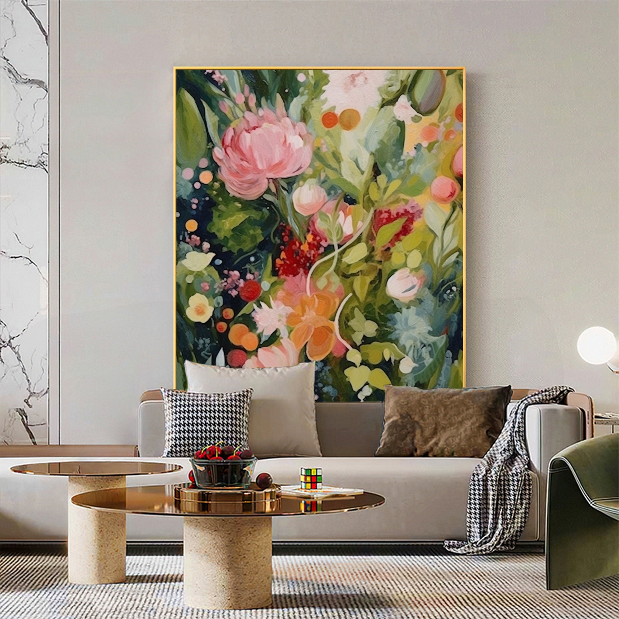 Colorful Flower Abstract Canvas Art for Modern Interiors #CAP 022
