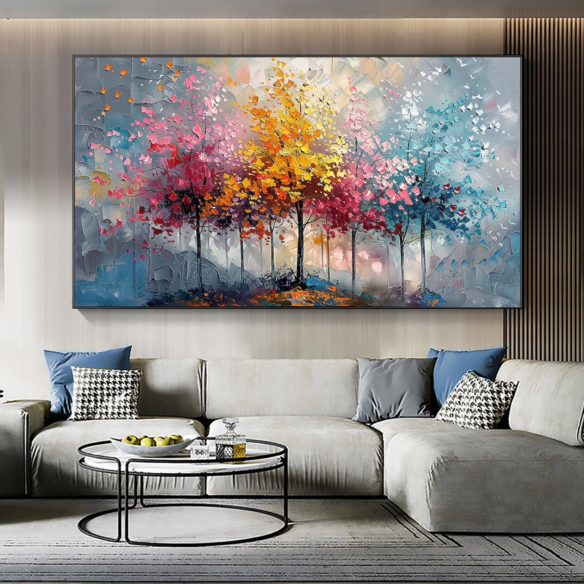 Colorful Tree Abstract Canvas Art for Modern Interiors #CAP 025
