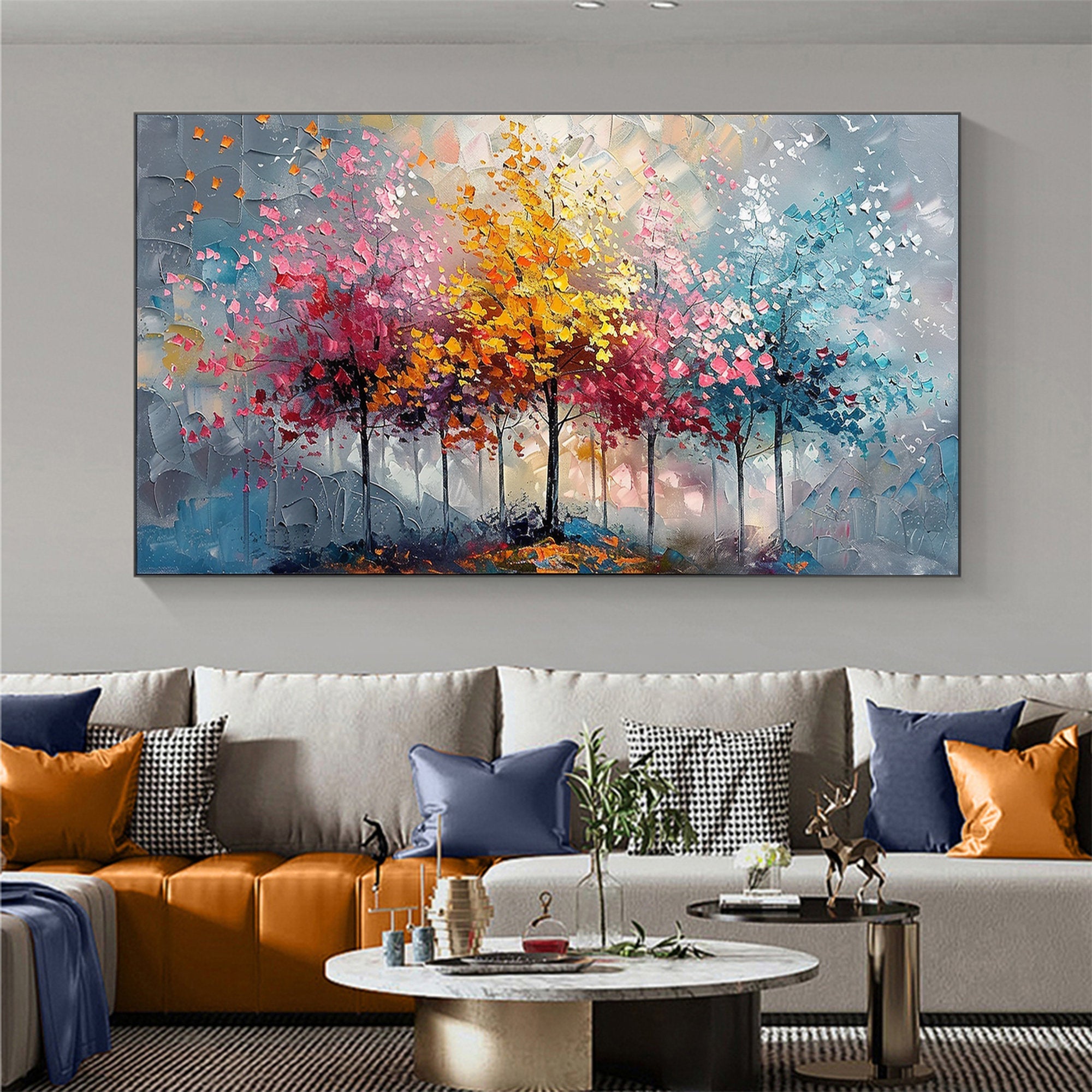Colorful Tree Abstract Canvas Art for Modern Interiors #CAP 025