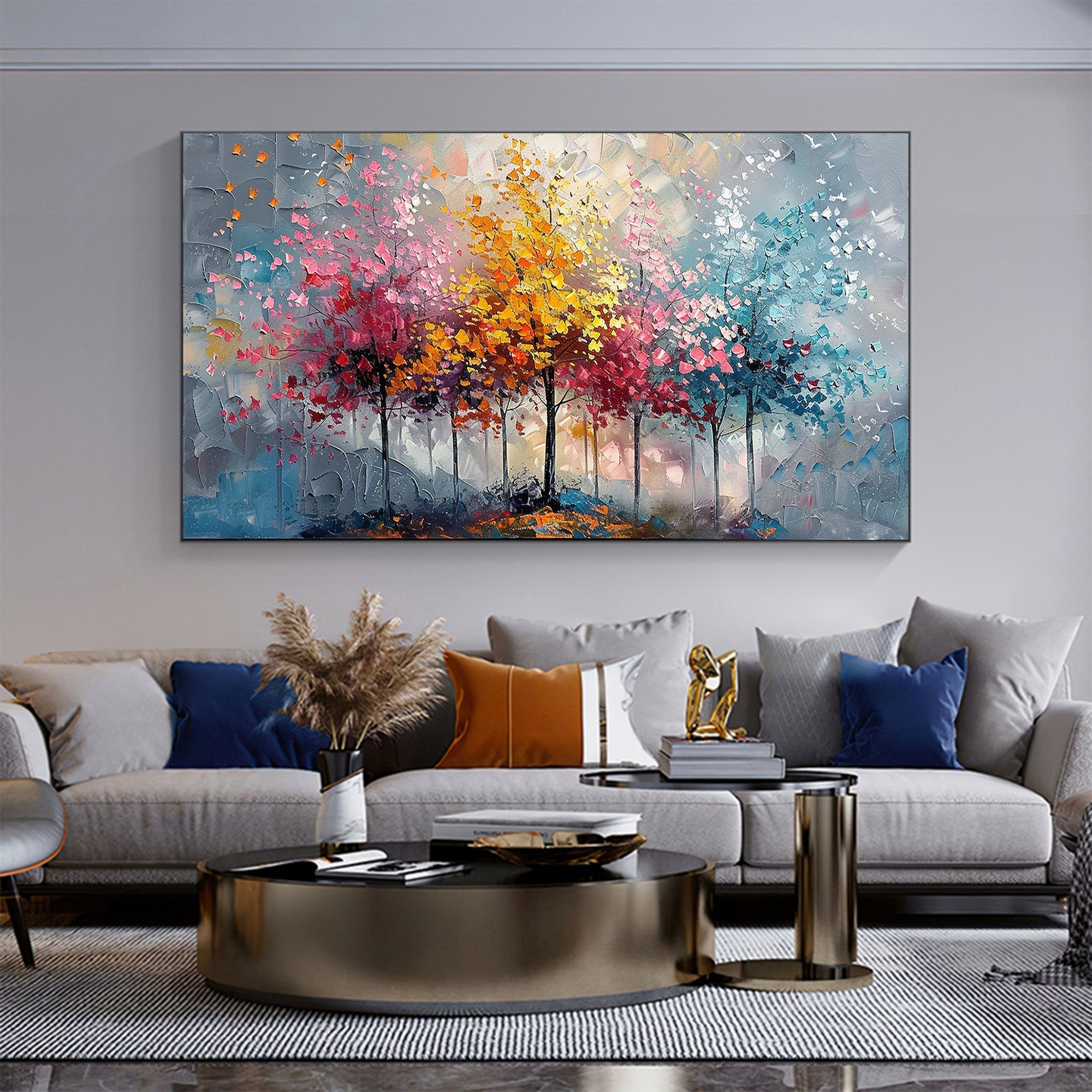 Colorful Tree Abstract Canvas Art for Modern Interiors #CAP 025