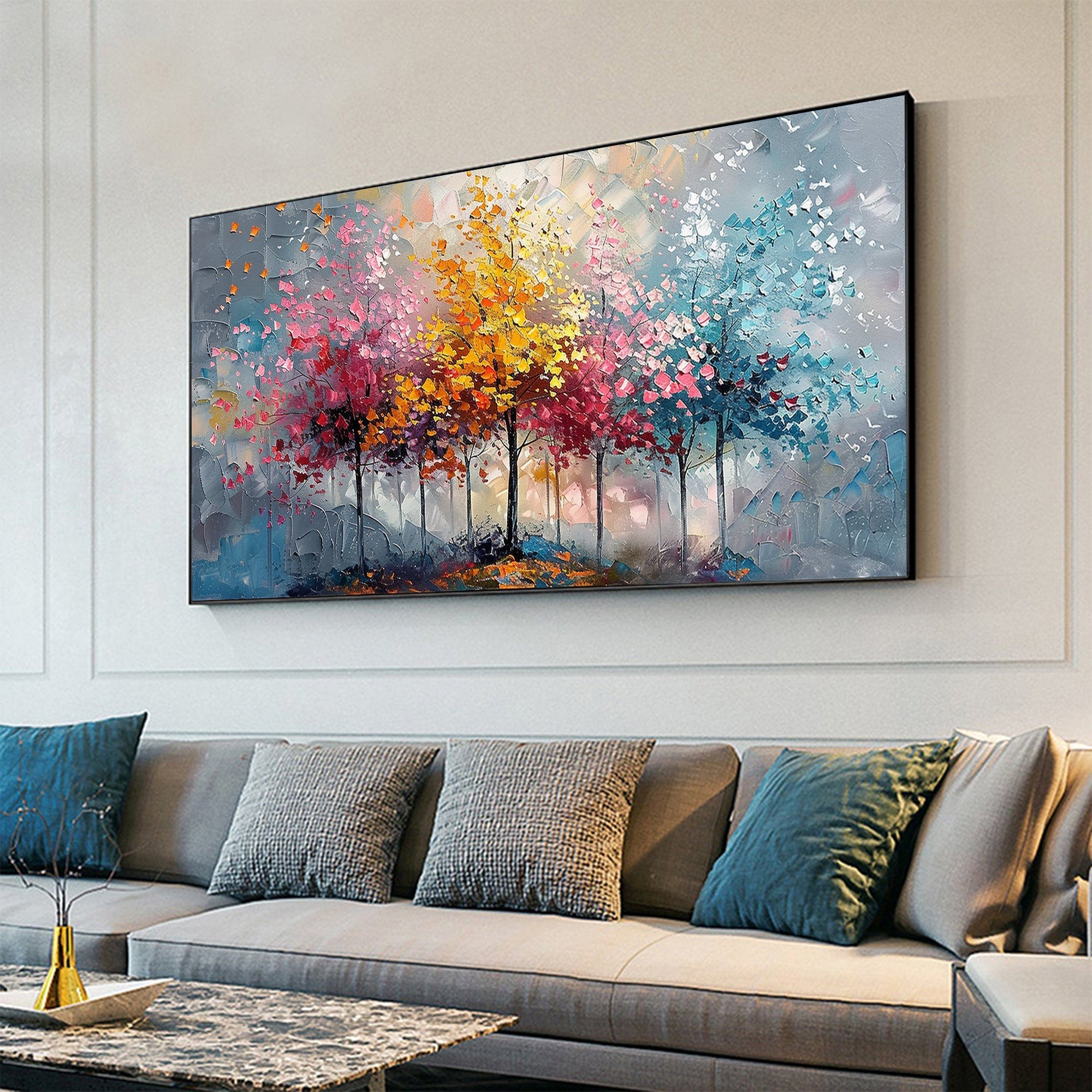 Colorful Tree Abstract Canvas Art for Modern Interiors #CAP 025