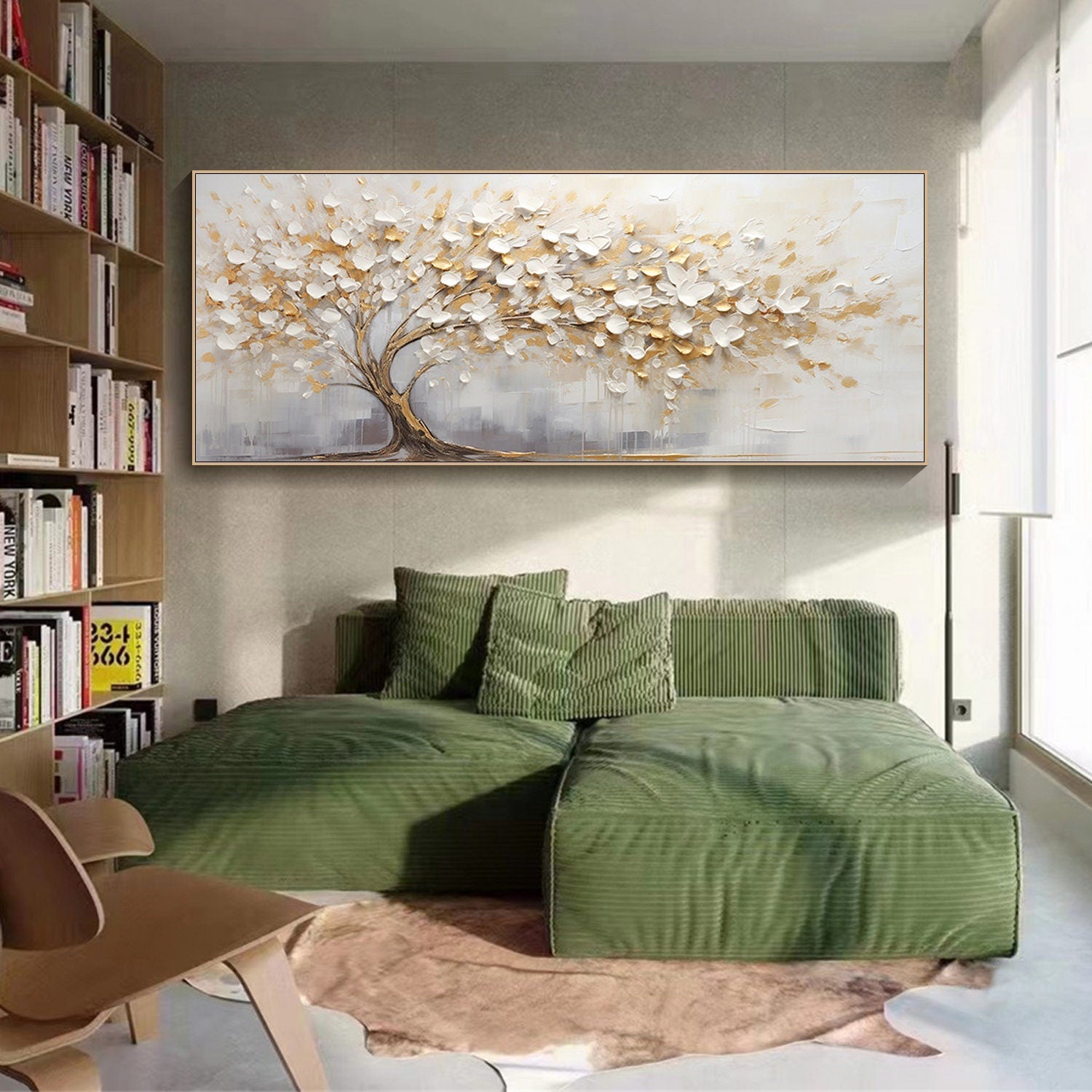 Tranquil Tree Hand-Painted Oil Canvas for Modern Home Decor #CAP 034