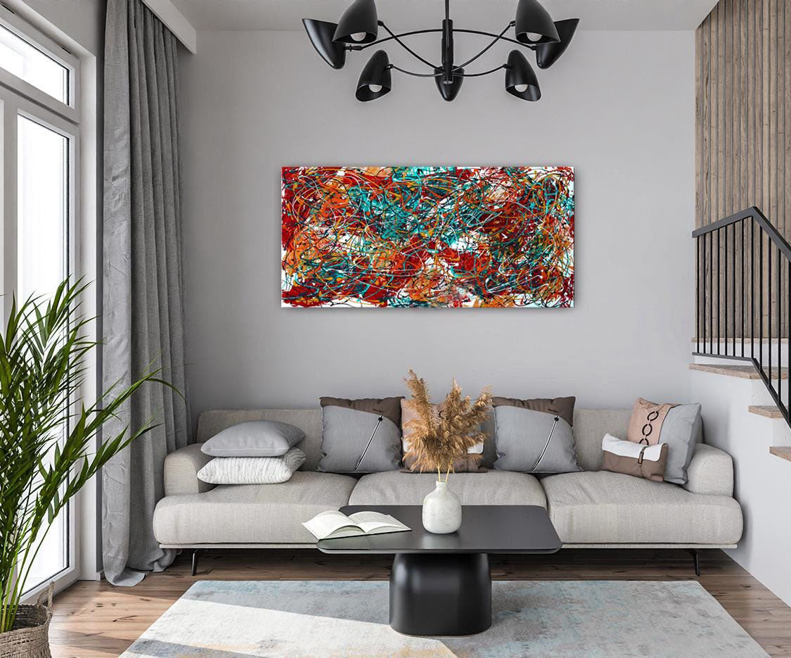 Colorful Abstract Art ¨C Modern Oversized Wall Art #CWA 005