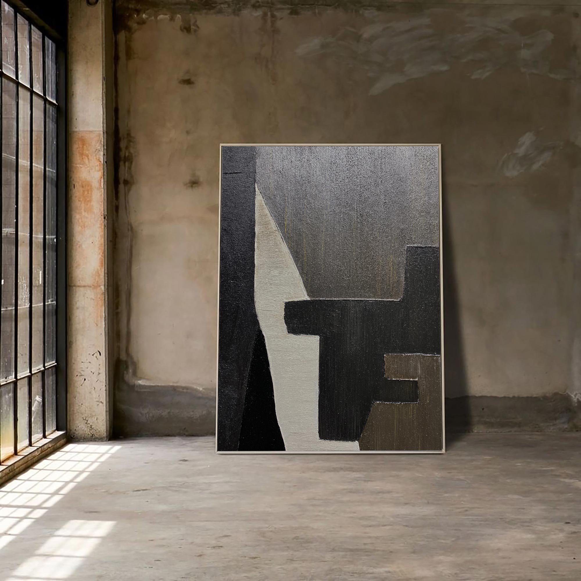 Peinture abstraite noir et marron #ABAV190