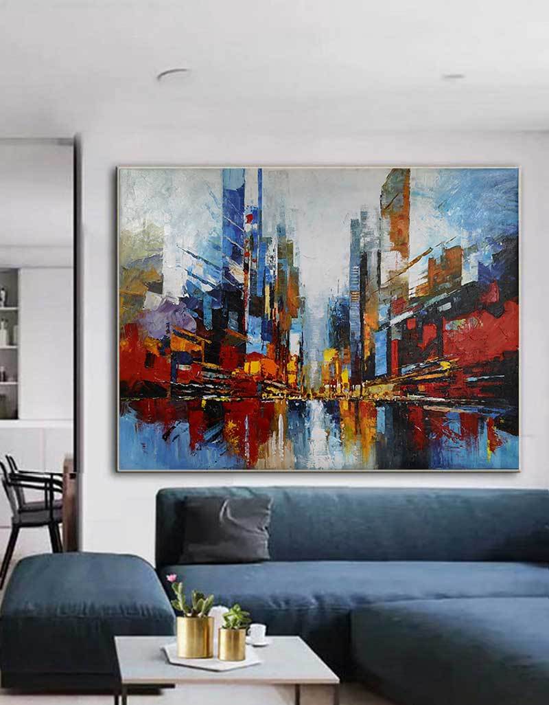 Large Abstract Urban Painting #URH06