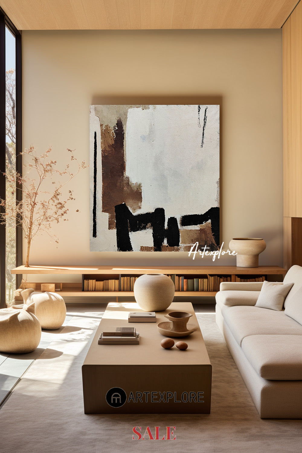 Black And Brown Minimalist Painting #ABAS56