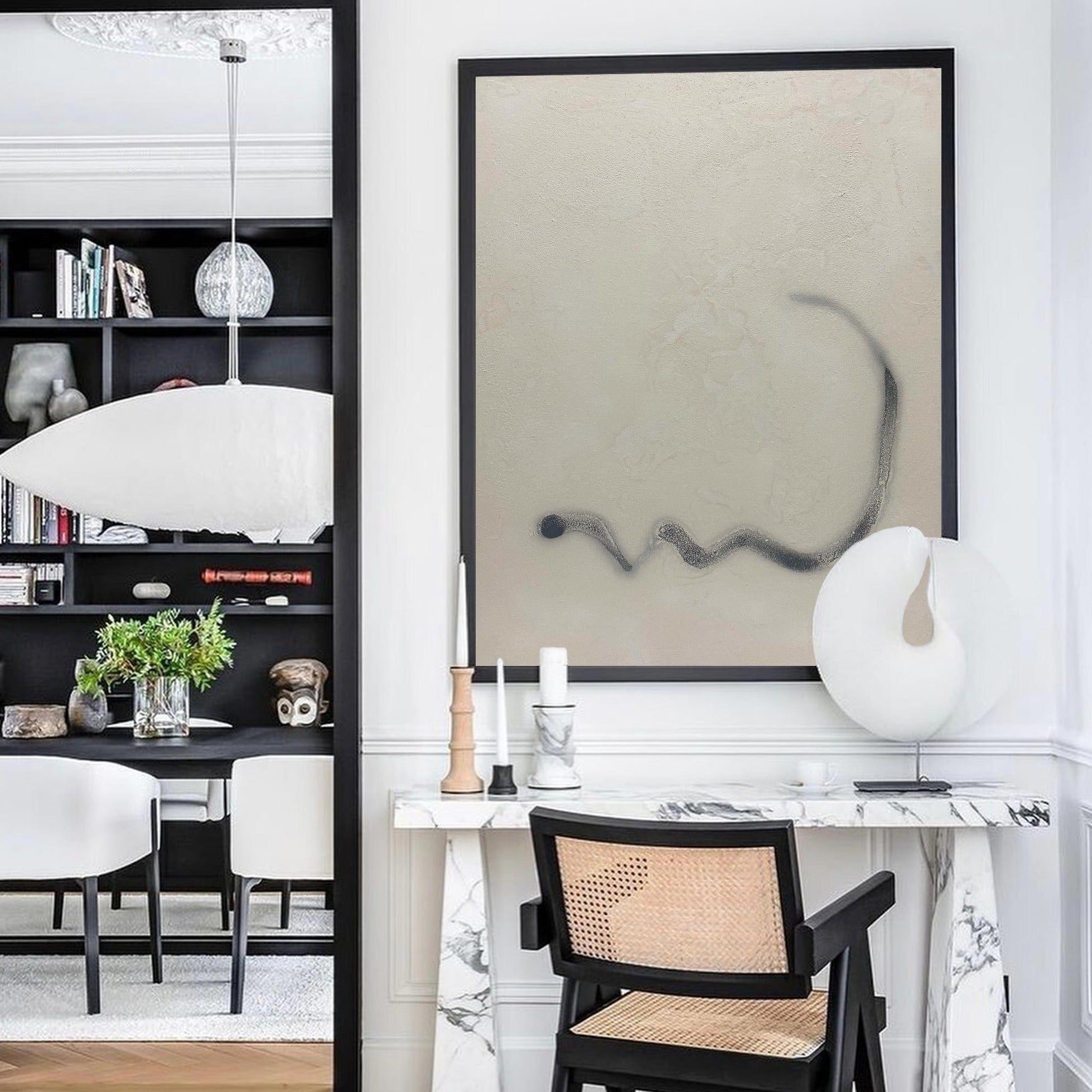Peinture abstraite beige #ABAV178