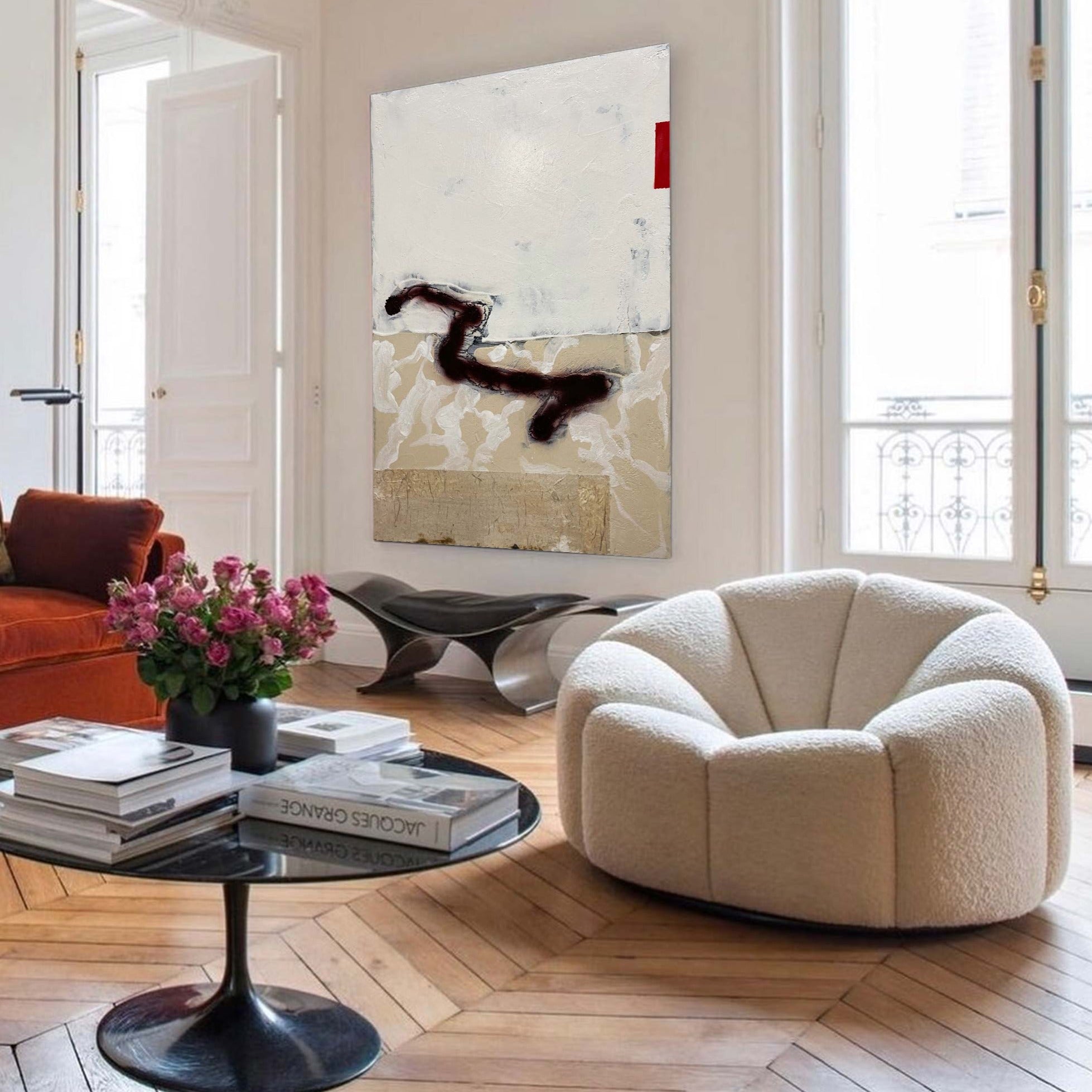 Peinture abstraite marron #ABAV174
