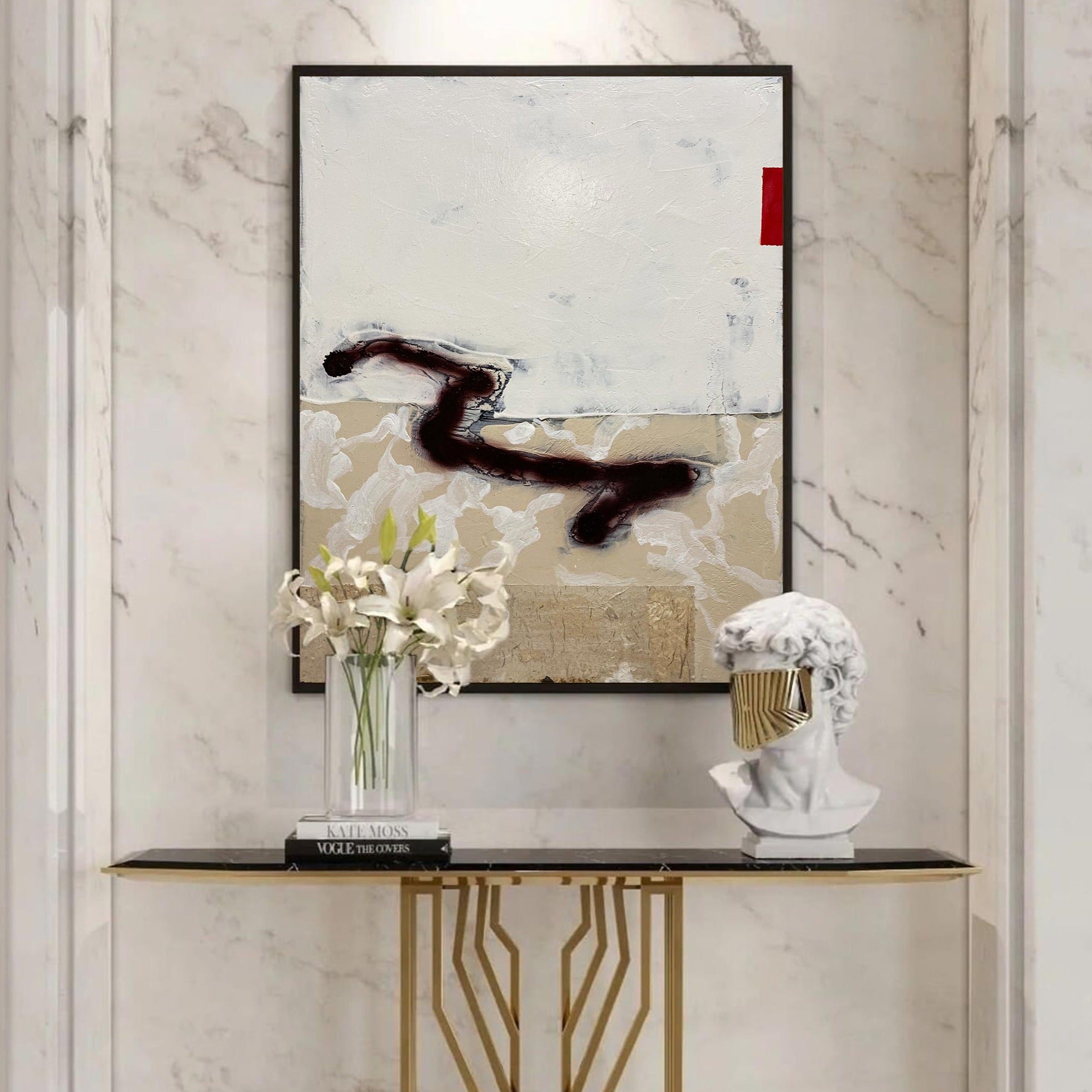 Peinture abstraite marron #ABAV174