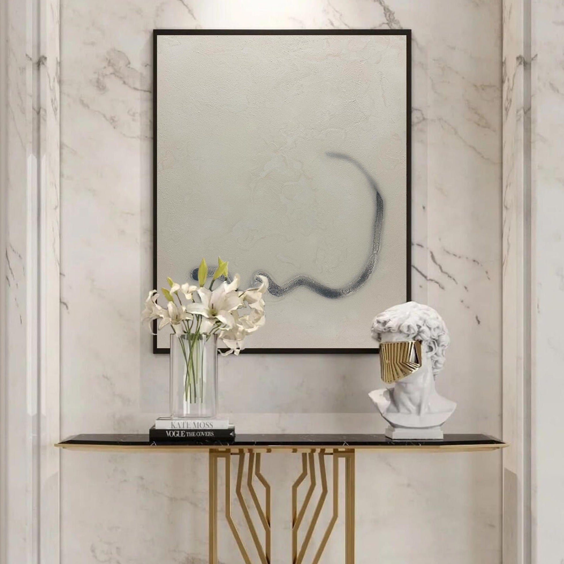 Peinture abstraite beige #ABAV178