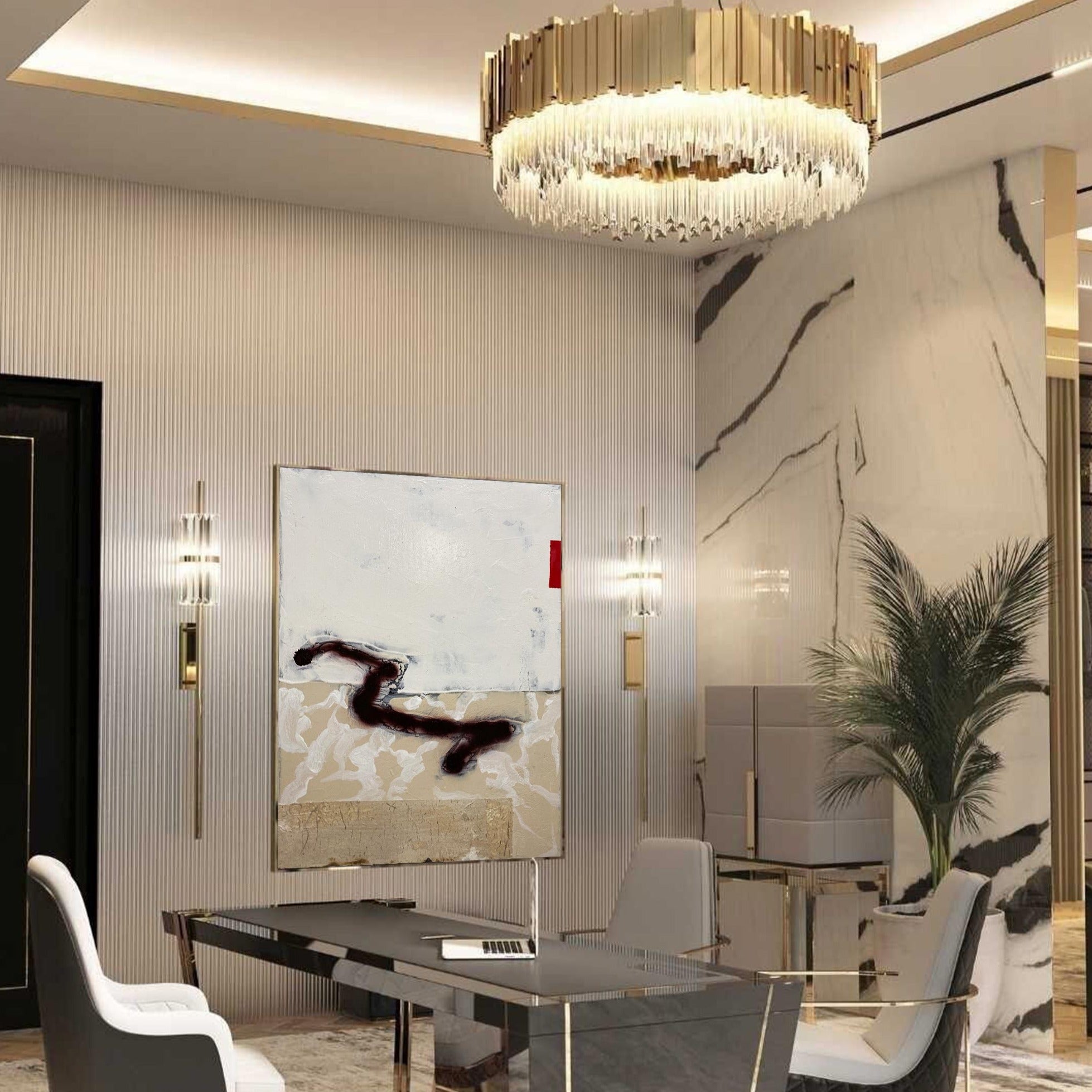 Peinture abstraite marron #ABAV174