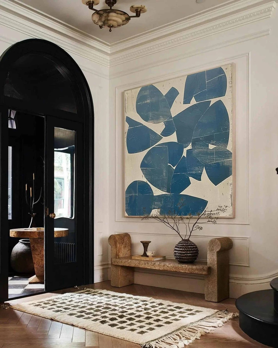 Blue Geometric Wall Art - Abstract Canvas Art #BGA 029