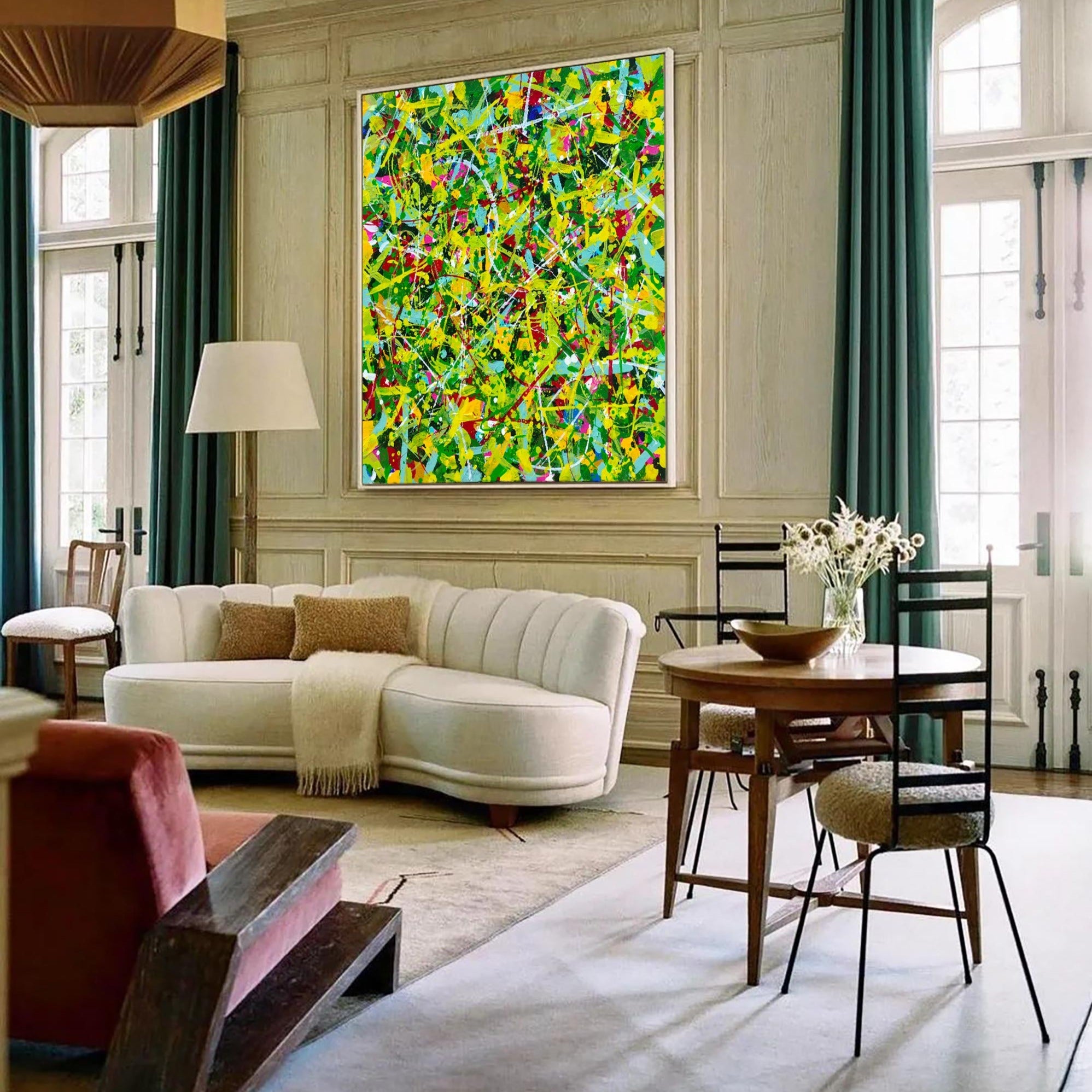 Green Square Abstract Art #IS77
