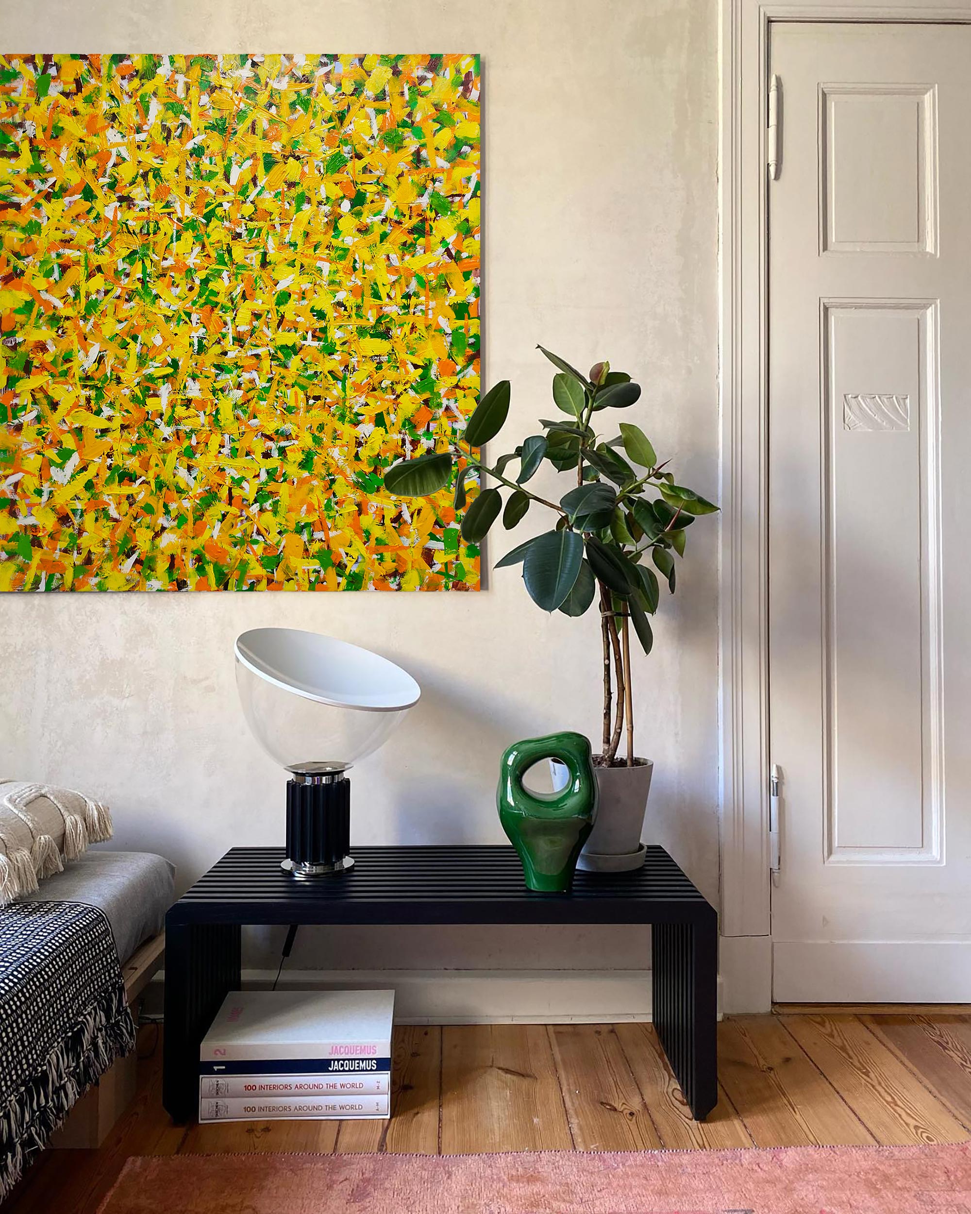 Yellow Square Abstract Art #IS82