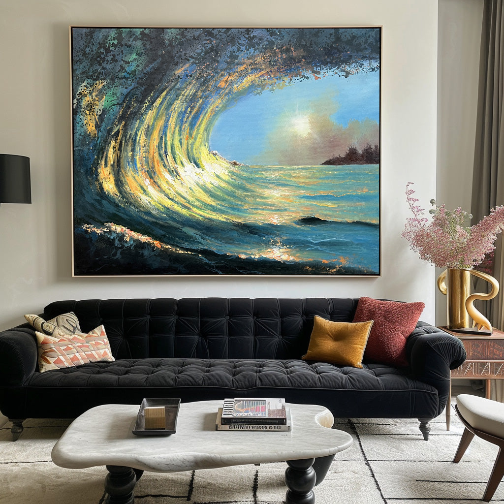 Sunrise And Wave Landscapes Painting #ABSH43