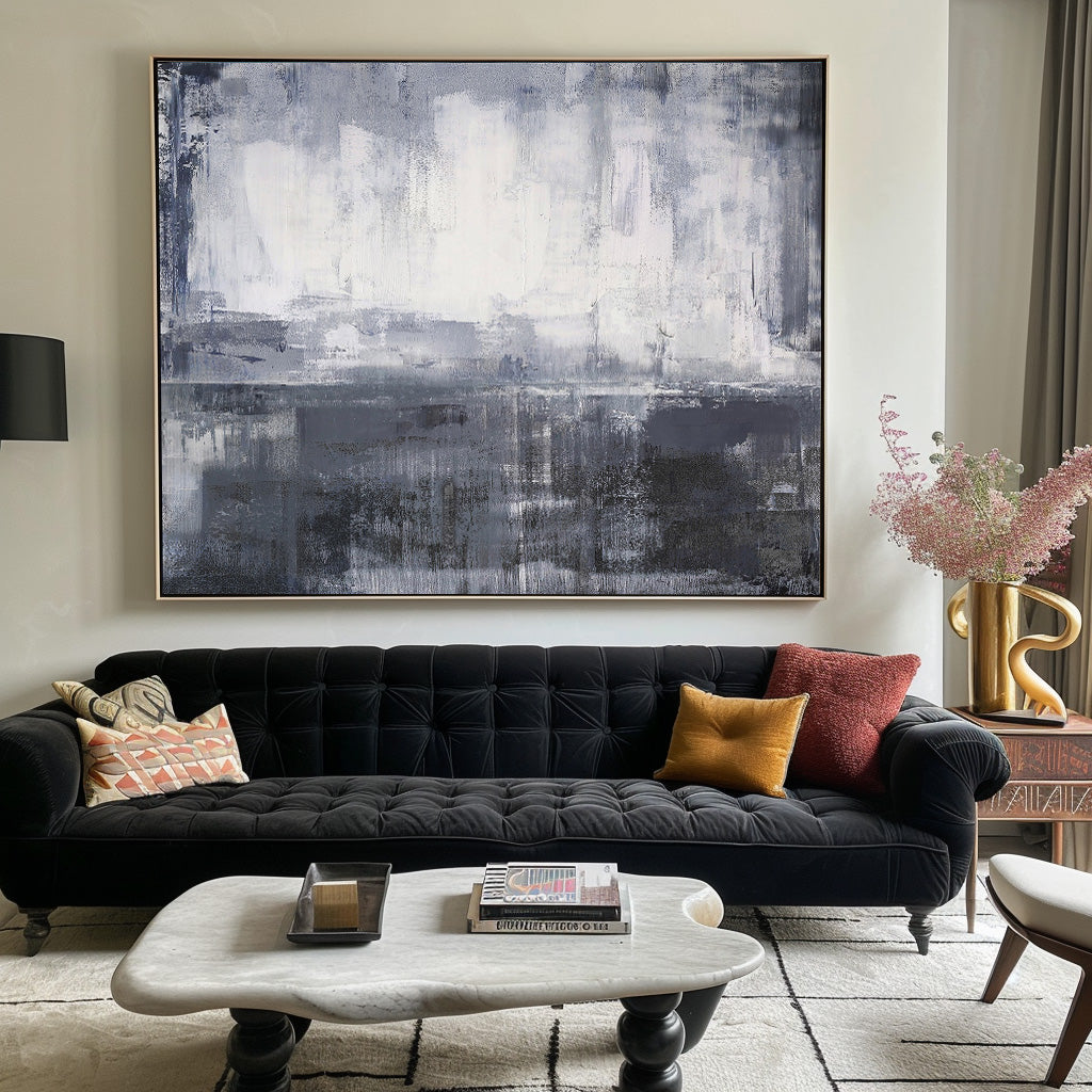 Grey White Abstract Art #ABLH04