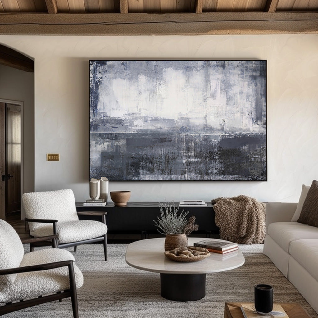 Grey White Abstract Art #ABLH04