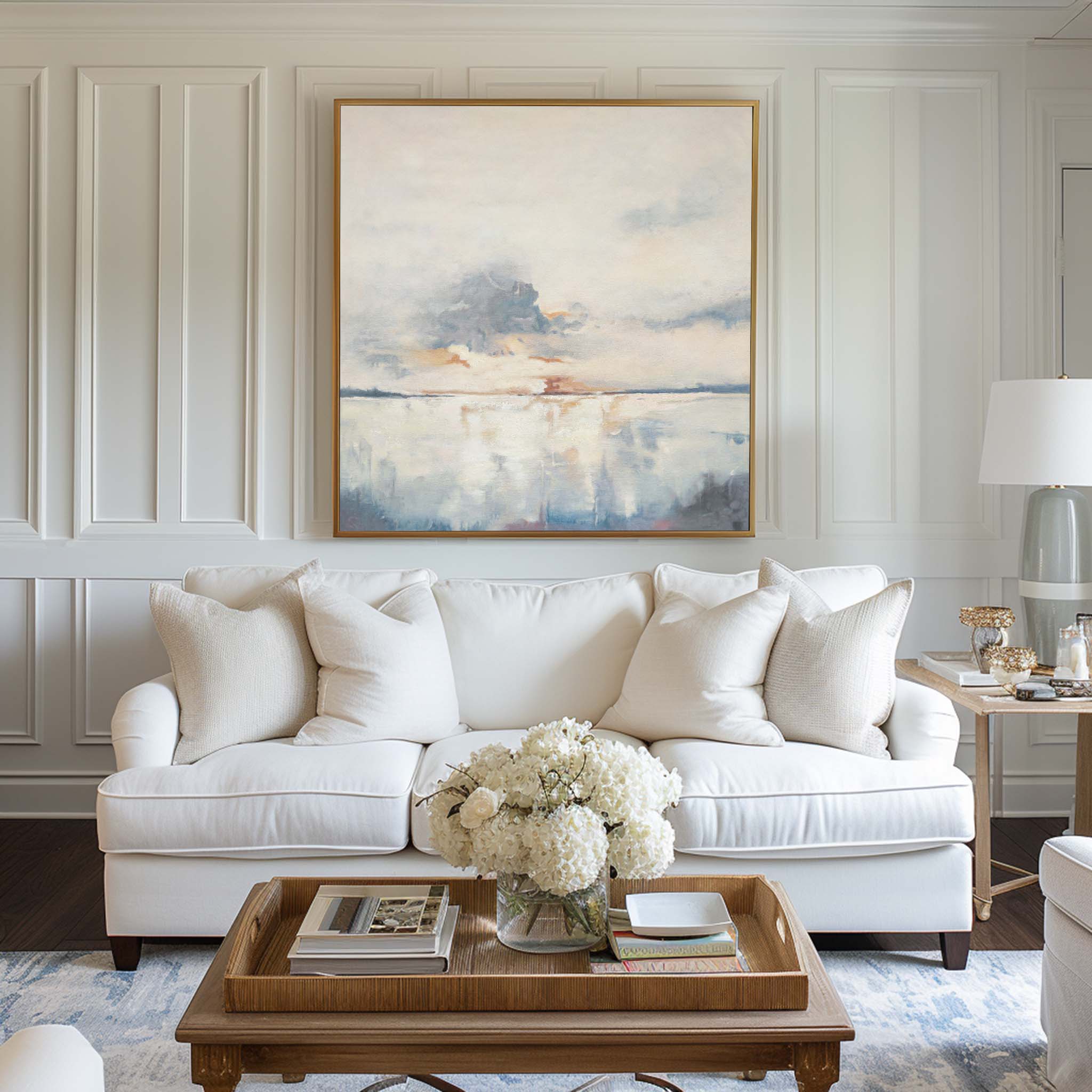 Blue White Abstract Painting #ABSS23