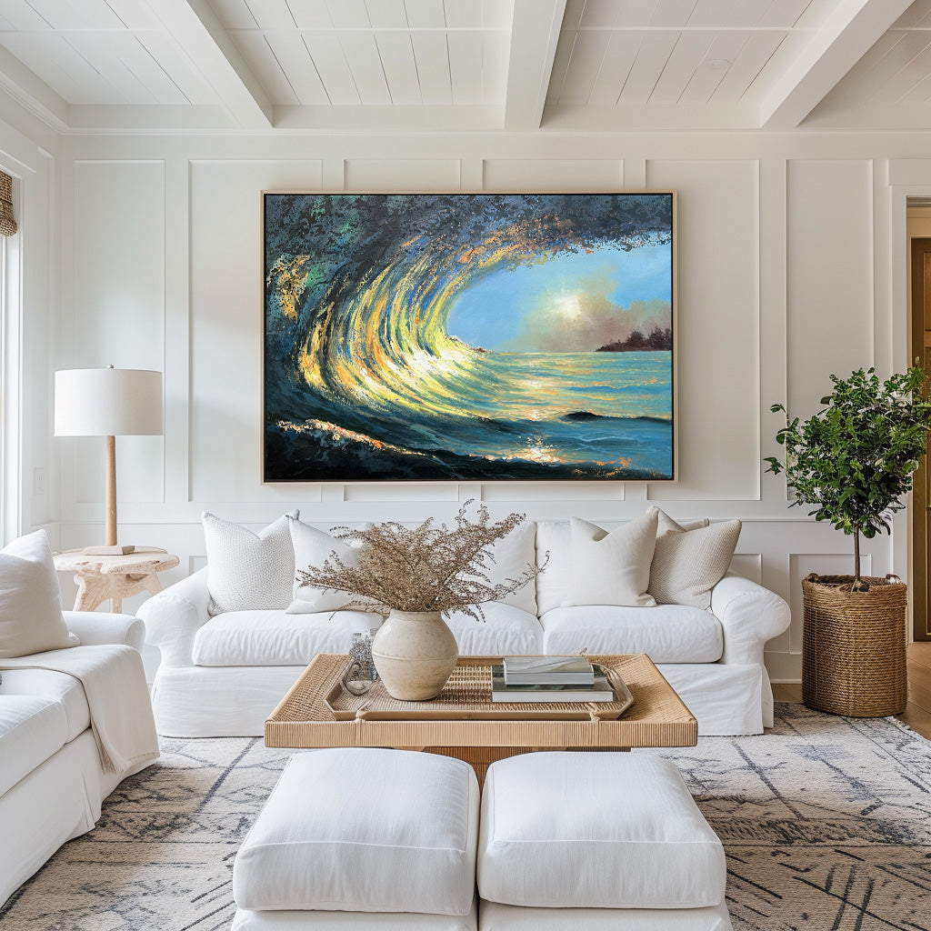 Sunrise And Wave Landscapes Painting #ABSH43