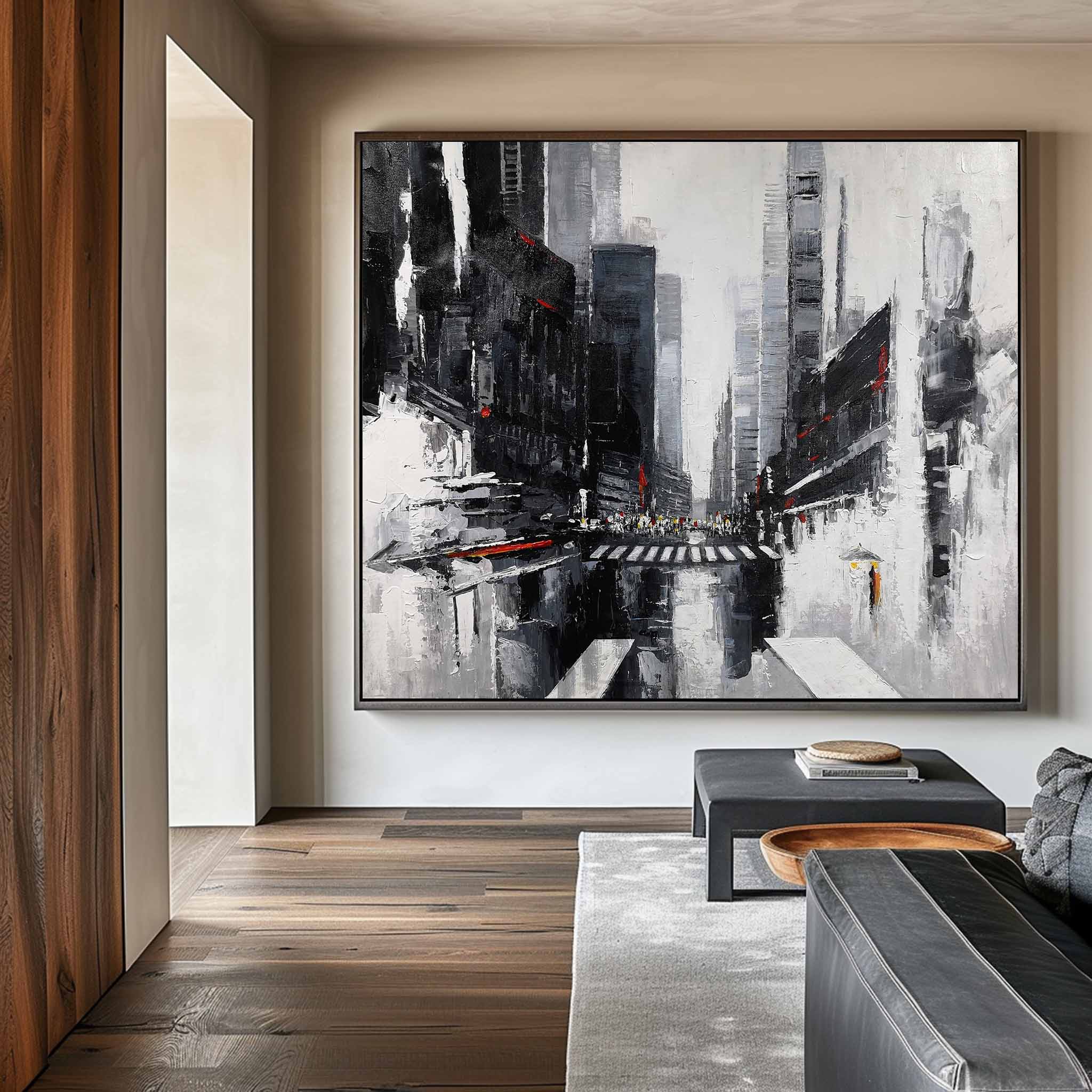 Black WHite Abstract Urban Art #URH05