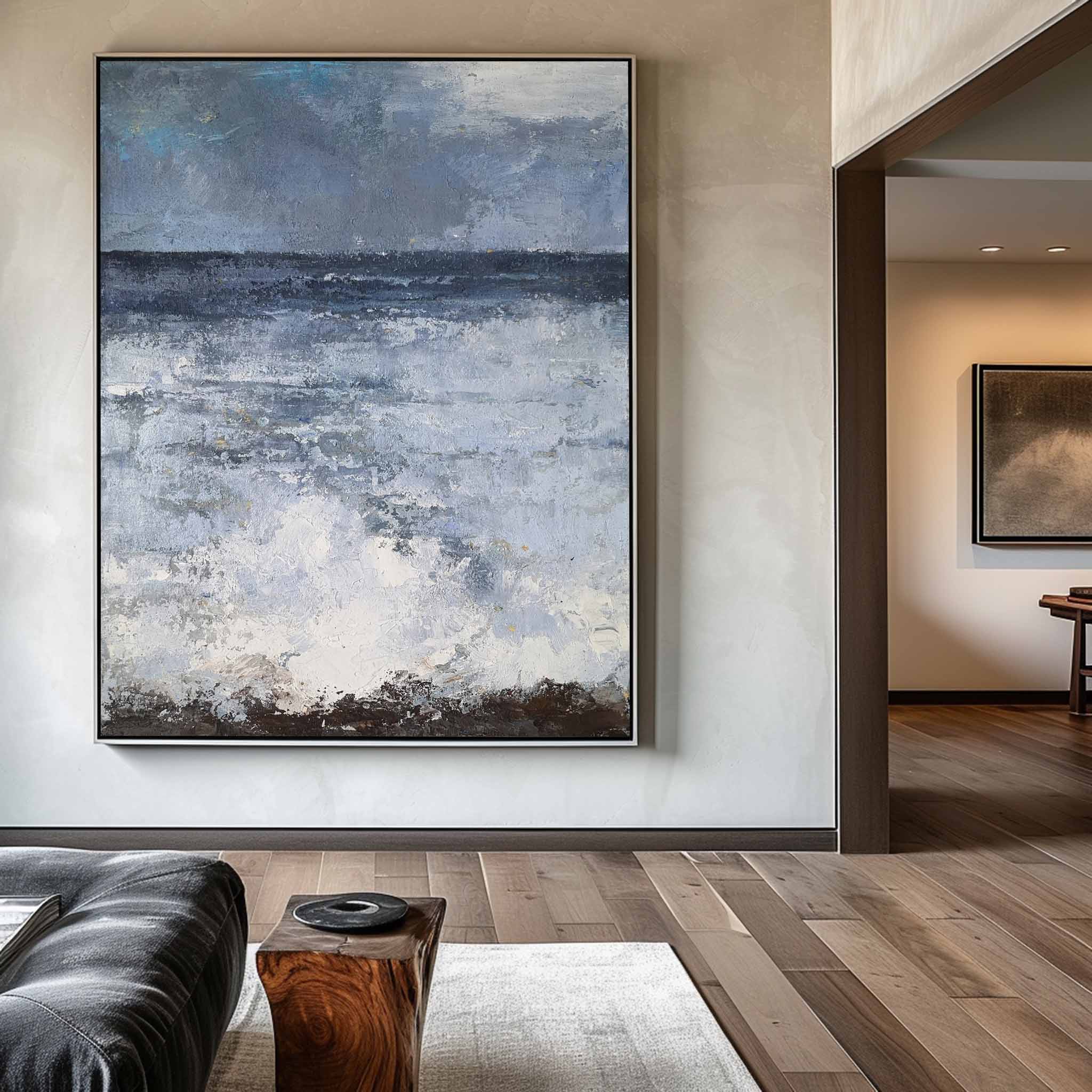 Blue Sea Abstract Painting #ABSV05