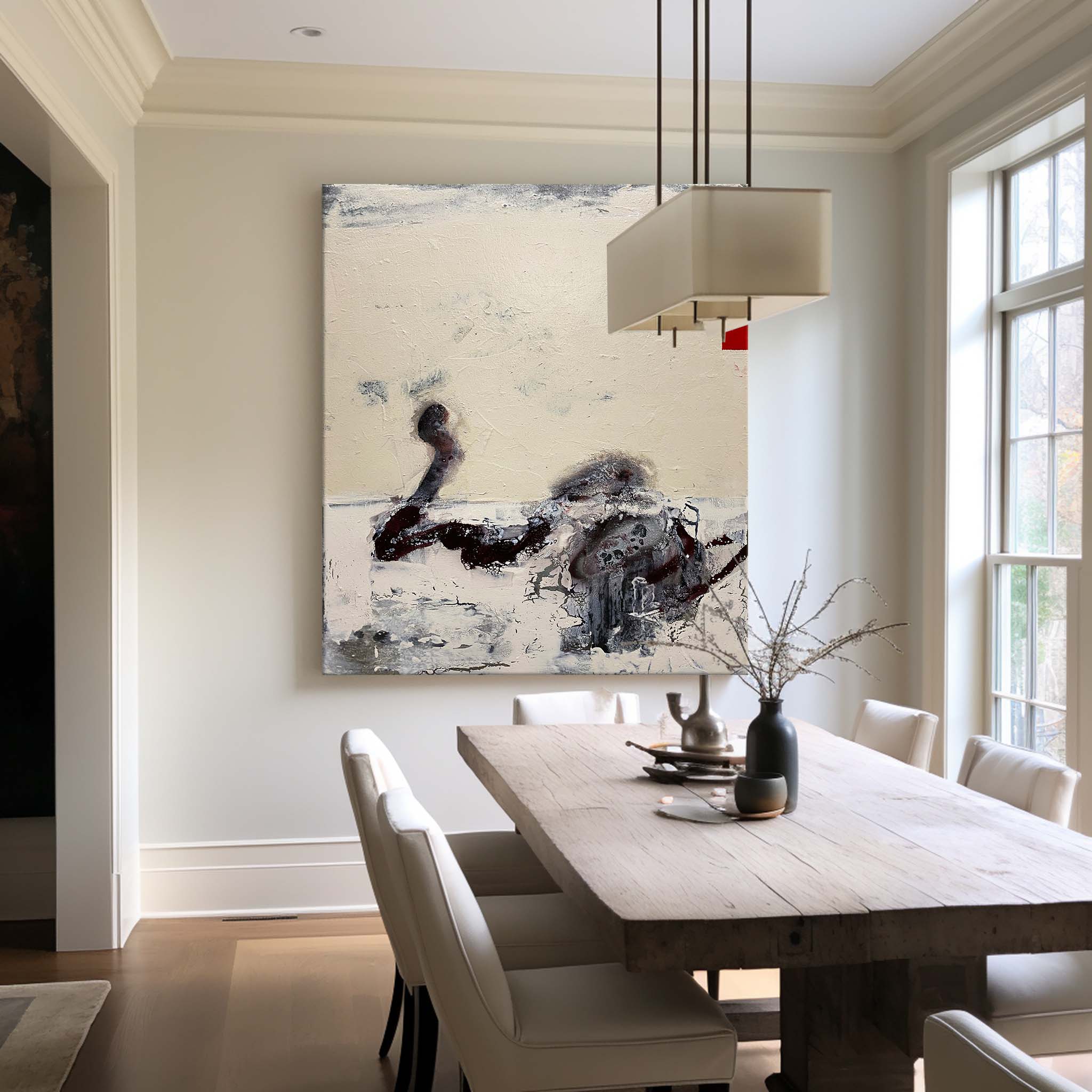Peinture abstraite beige #ABAV176