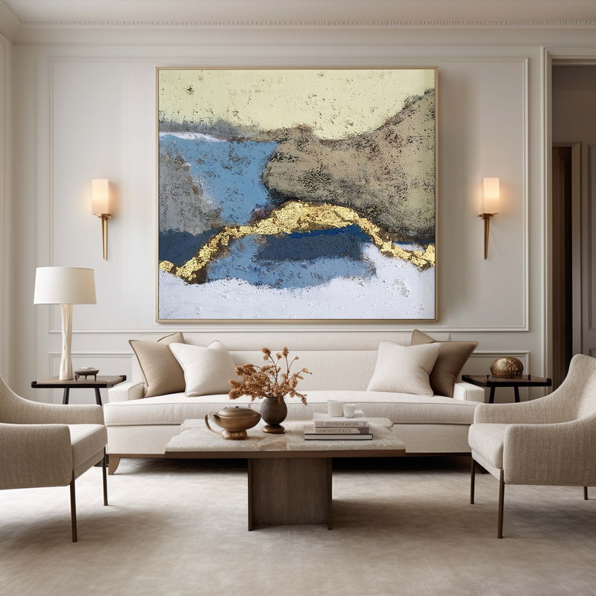 Gold Landscape Abstract Art #ABLS06