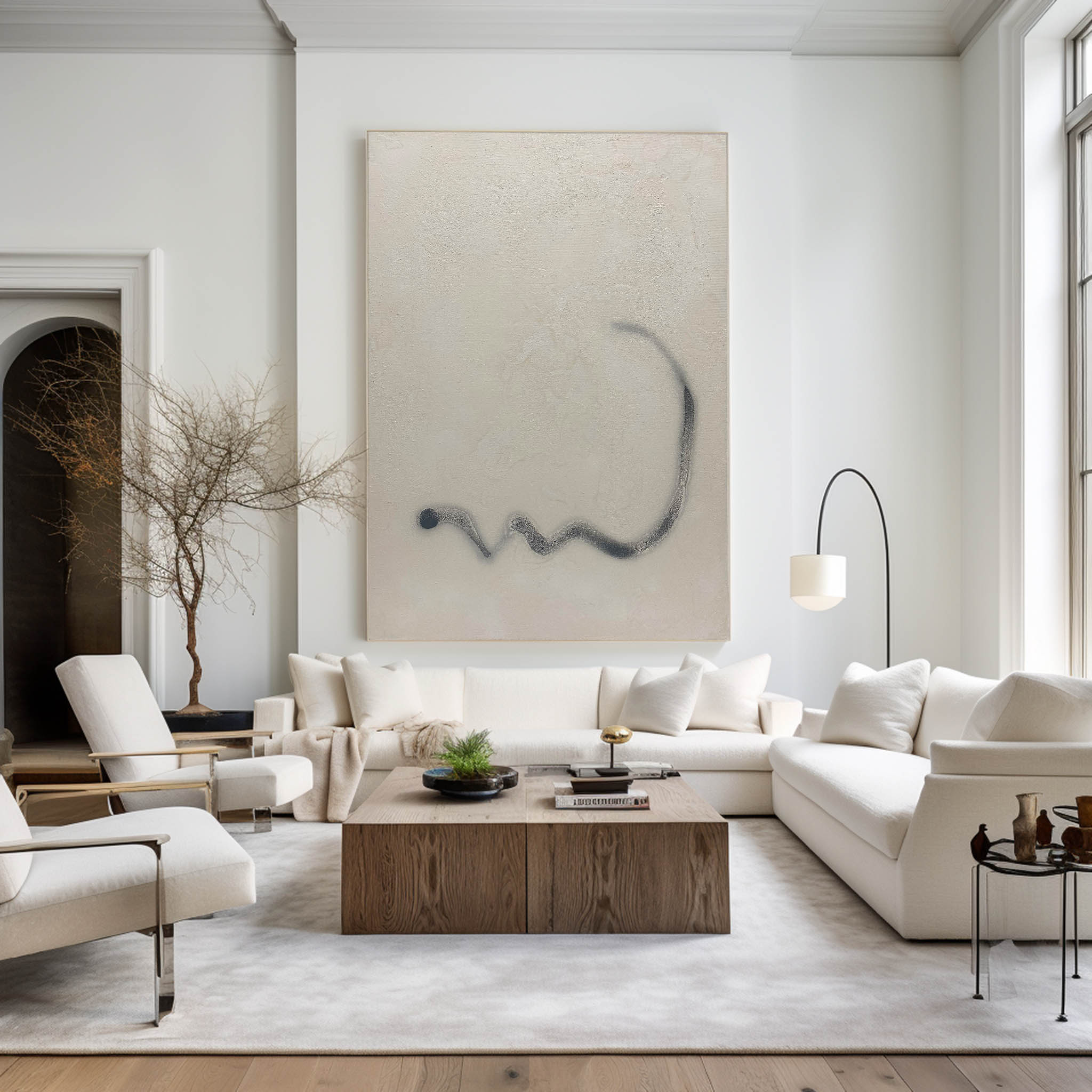 Peinture abstraite beige #ABAV178