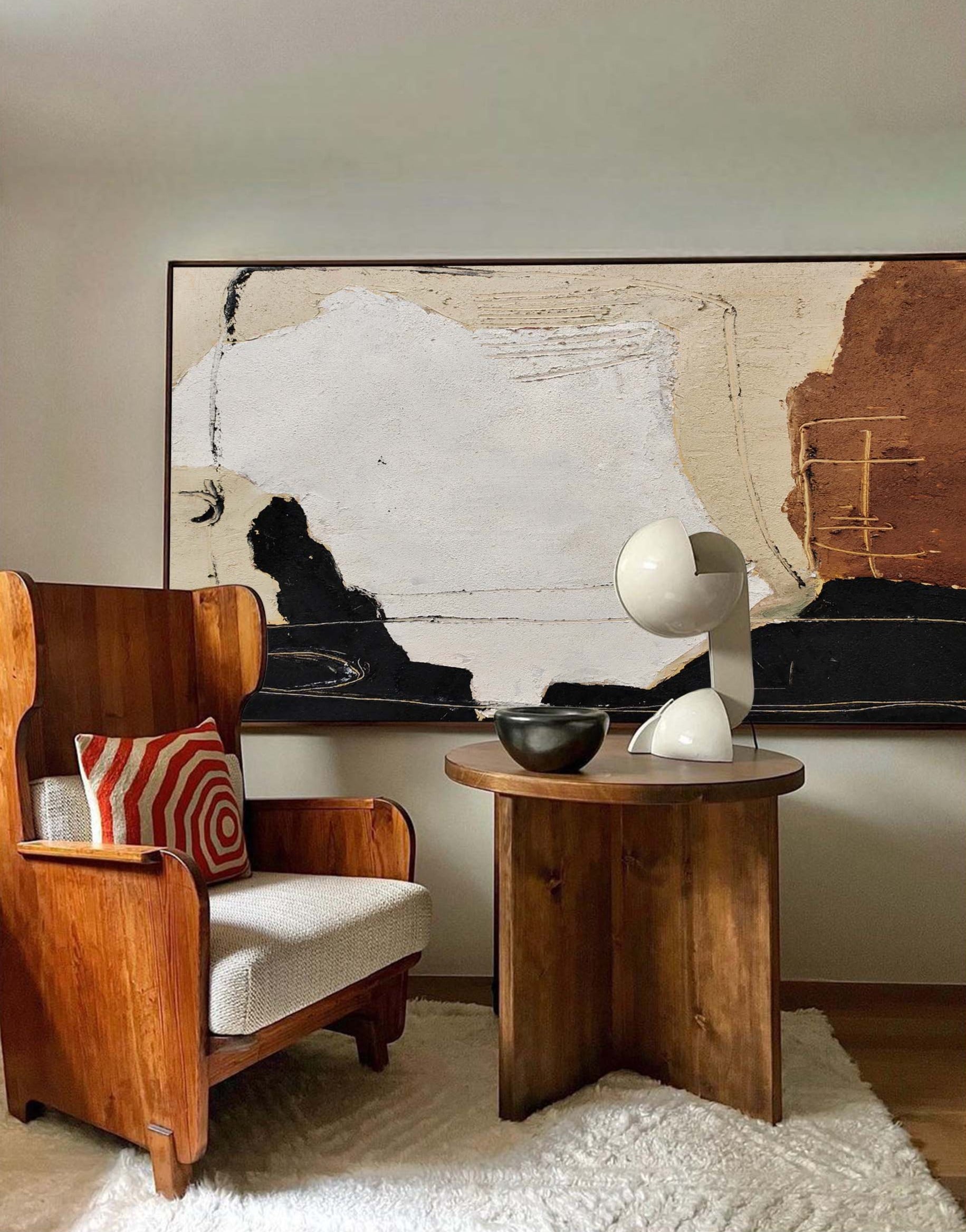 Black And Brown Abstract Painting #ABAH53