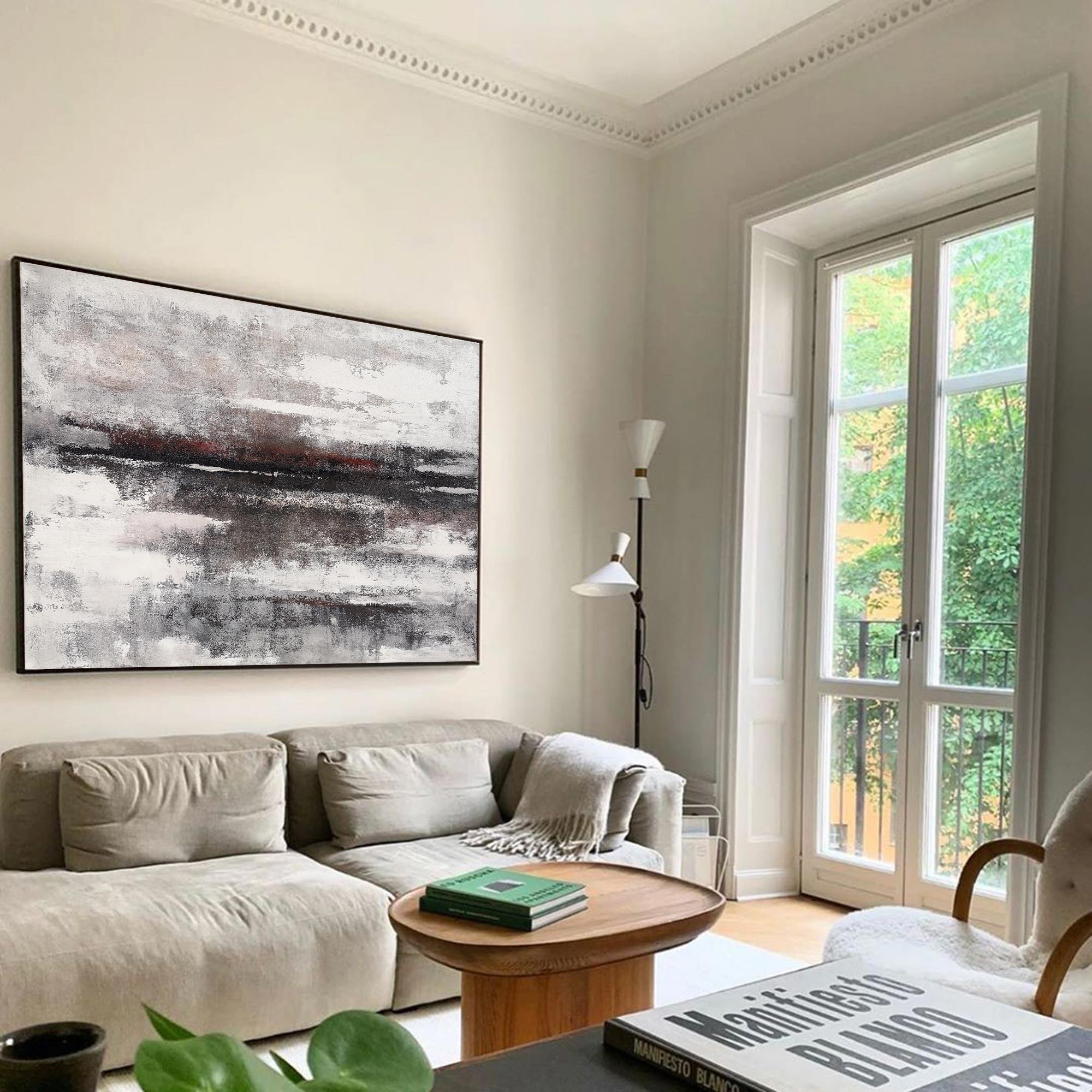 Grey Abstract Painting #ABSH37