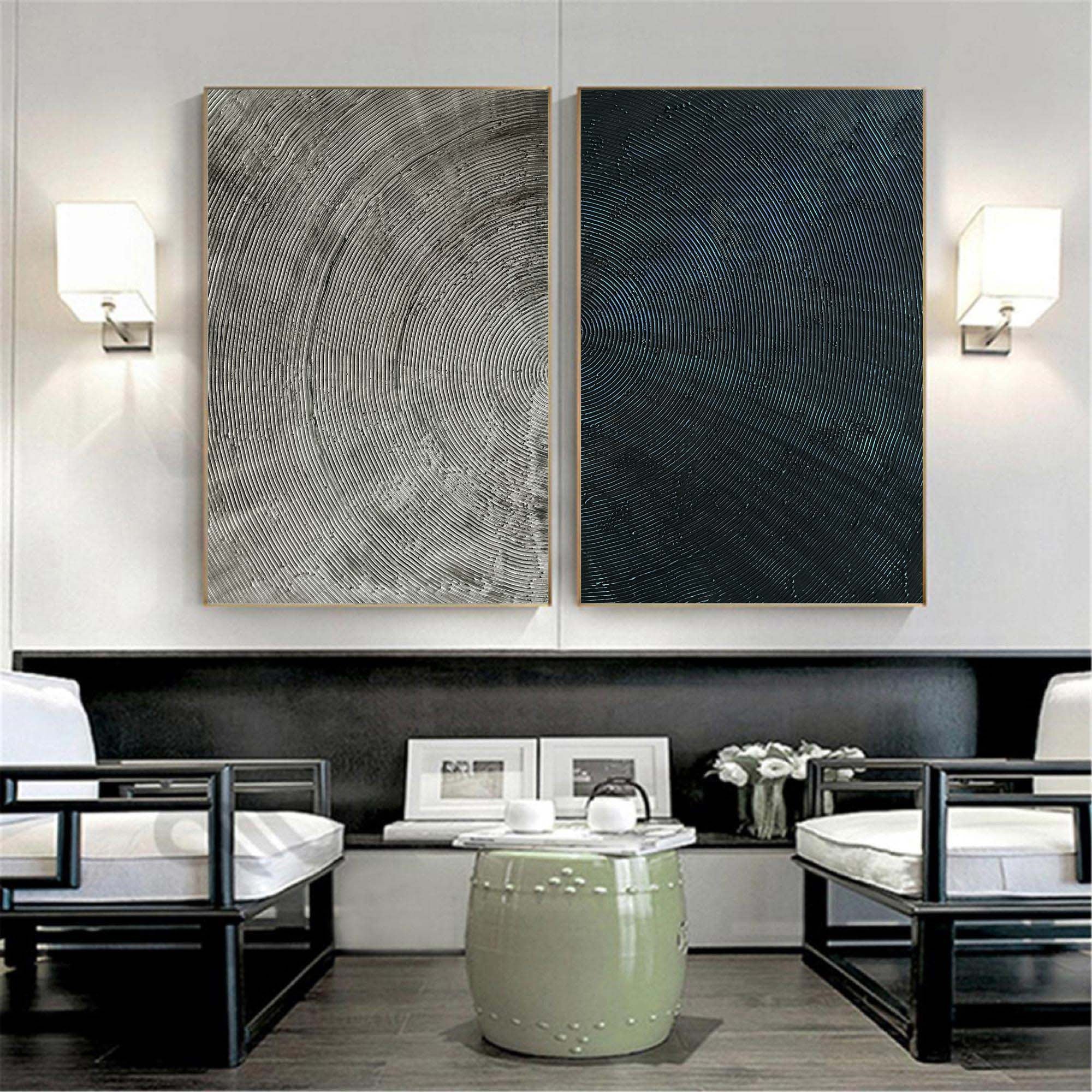 Set of 2 Abstract Art #ABAO44