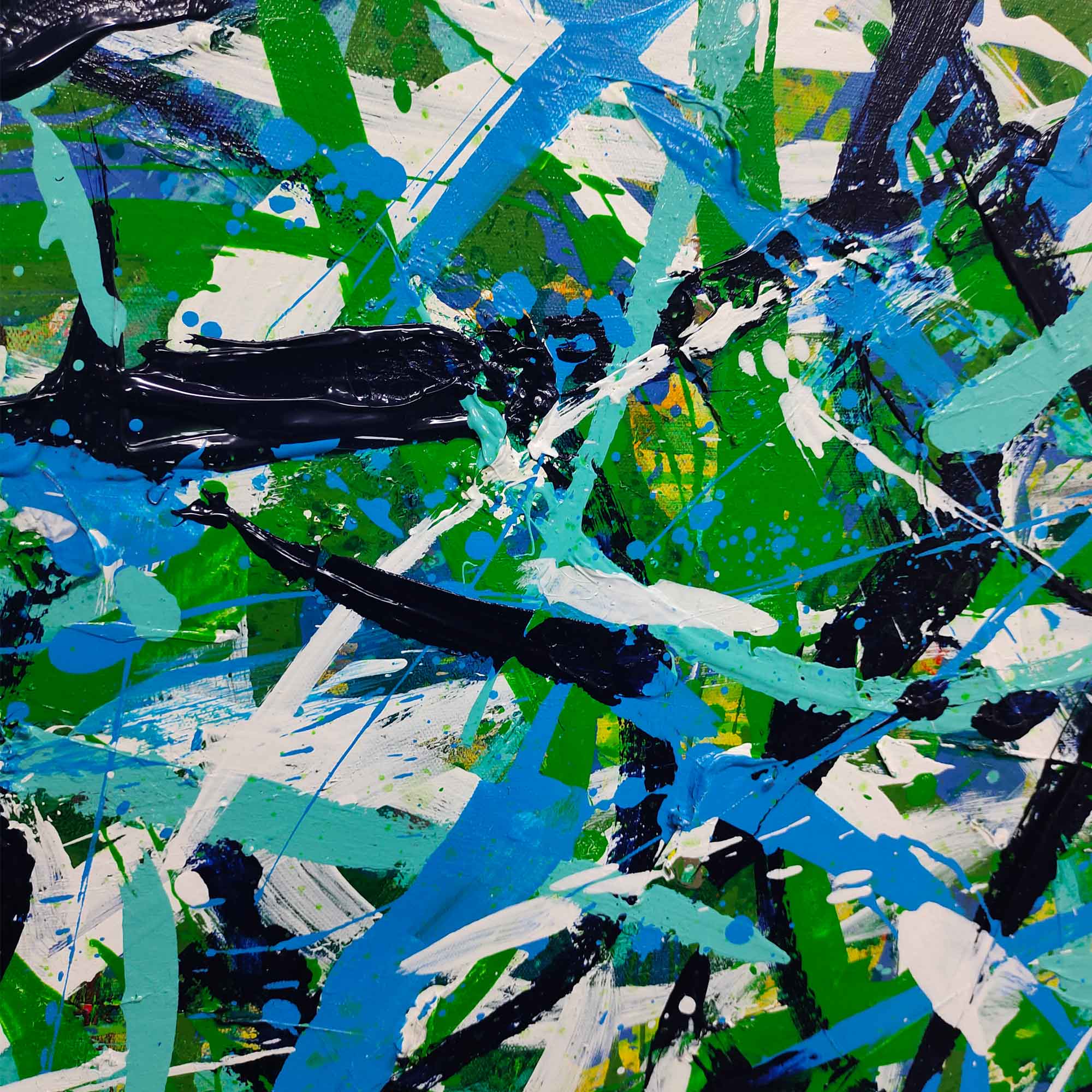 Green Panoramic Abstract Art#IS76